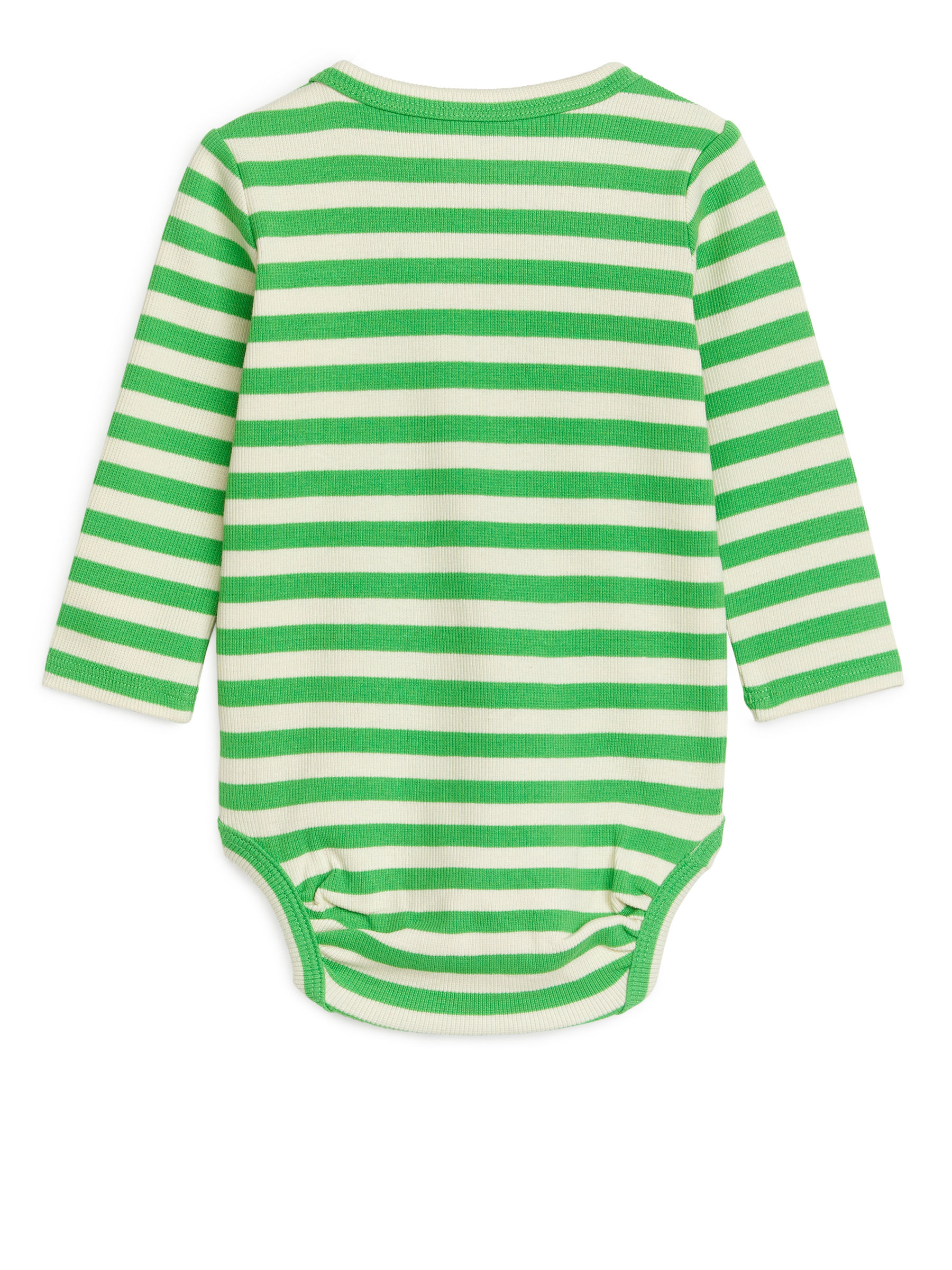 Gerippter Langarmbody - Weiß/Grün - Kinder - StillMedia/DescriptiveStillLife - 3