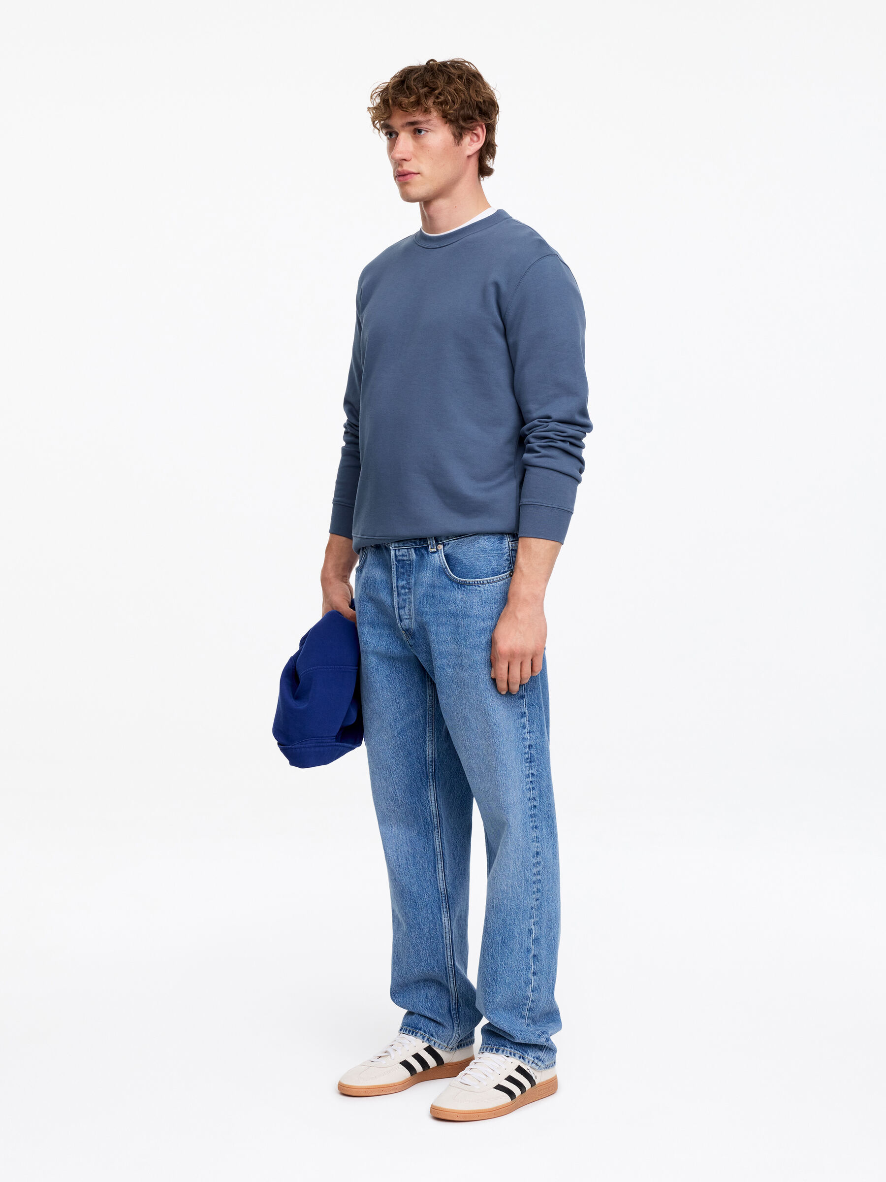 Mid-Weight Sweatshirt - Dusty Blue - Regular fit - Men - StillMedia/Lookbook - 2