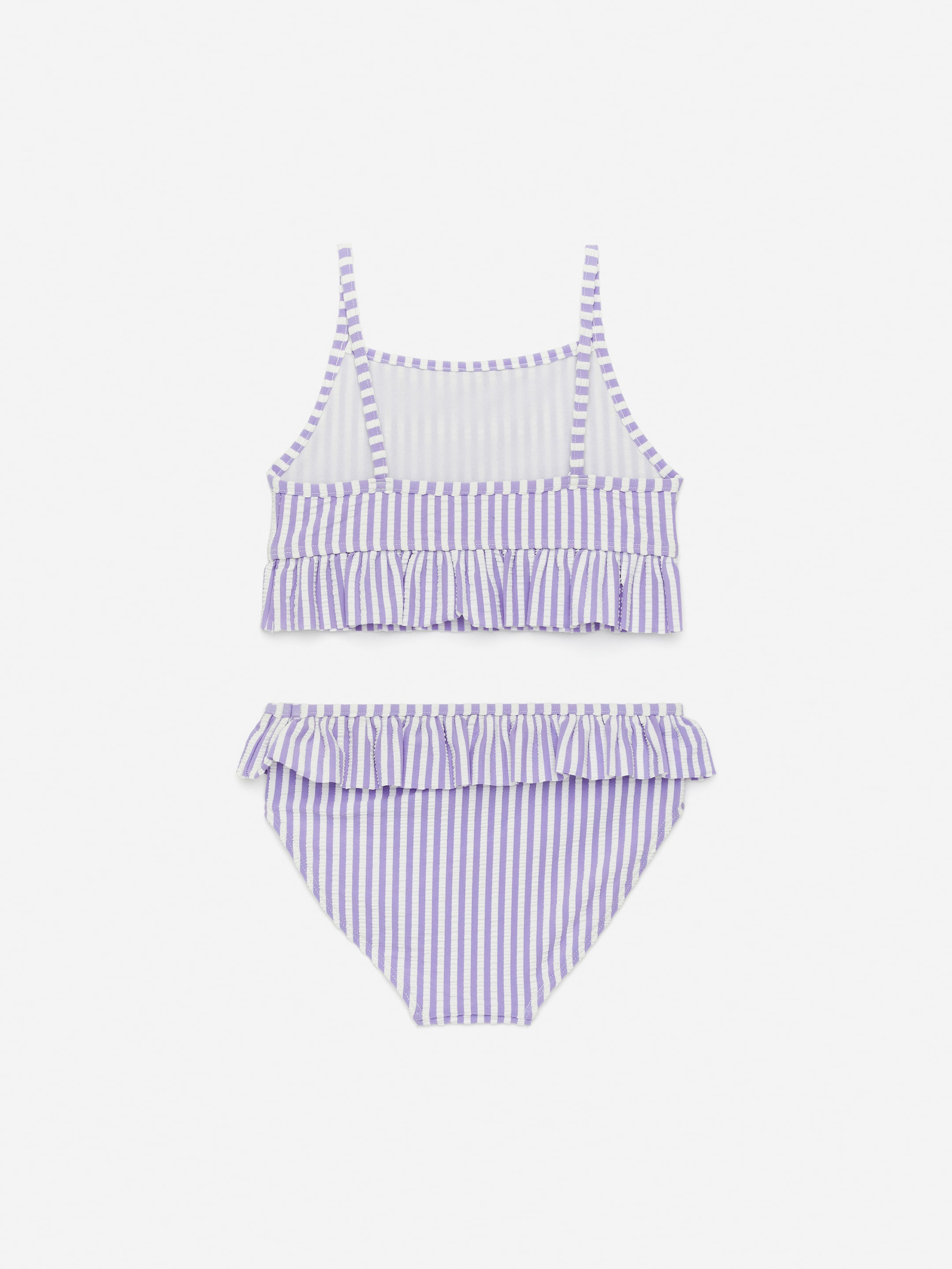 Seersucker-Bikini mit Rüschen - Flieder/weiß - Regular Fit - Children - StillMedia/DescriptiveStillLife - 2