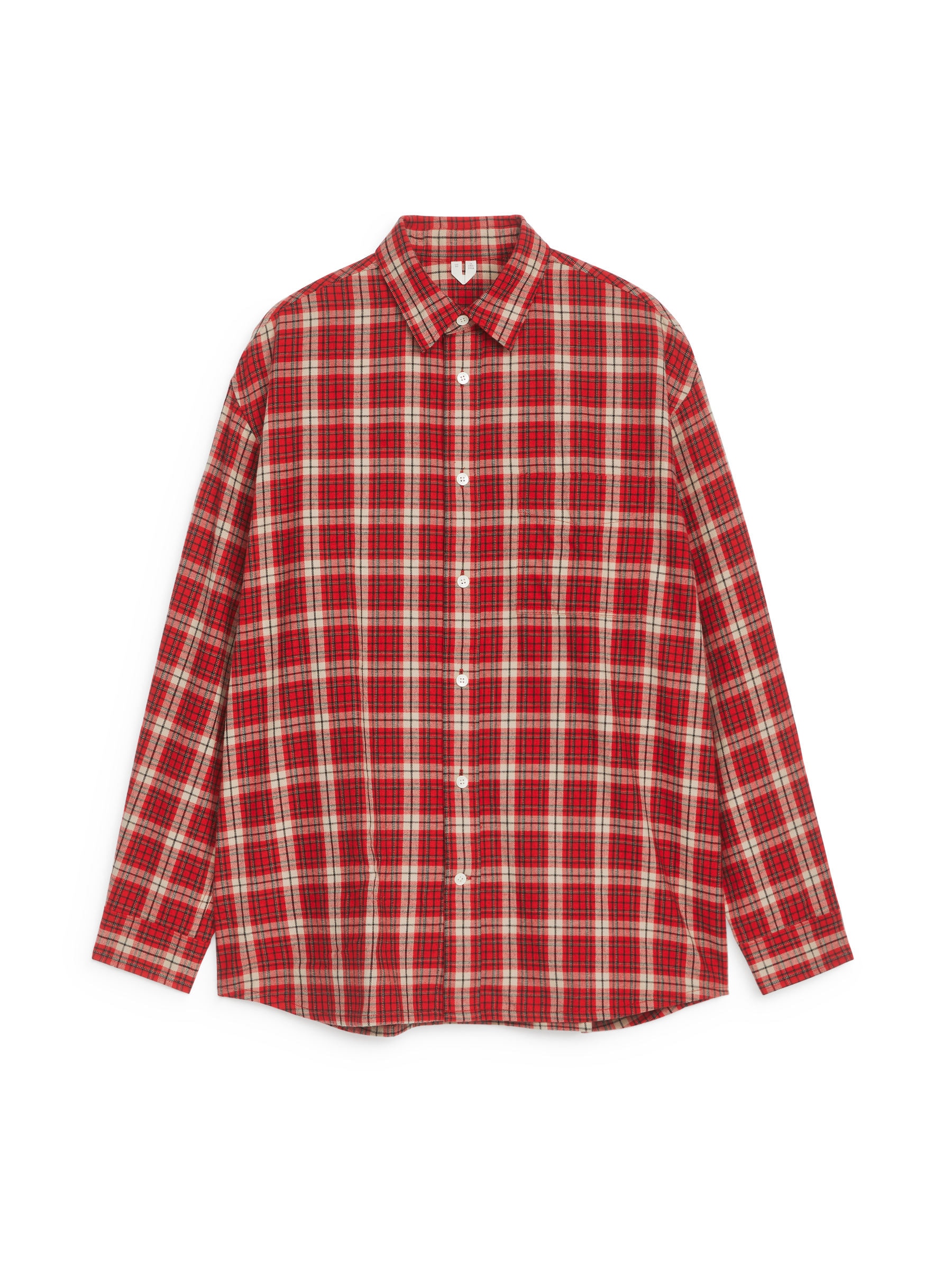Relaxed Flannel Shirt - Red/Multi Colour - Loose fit - Men - StillMedia/DescriptiveStillLife - 2