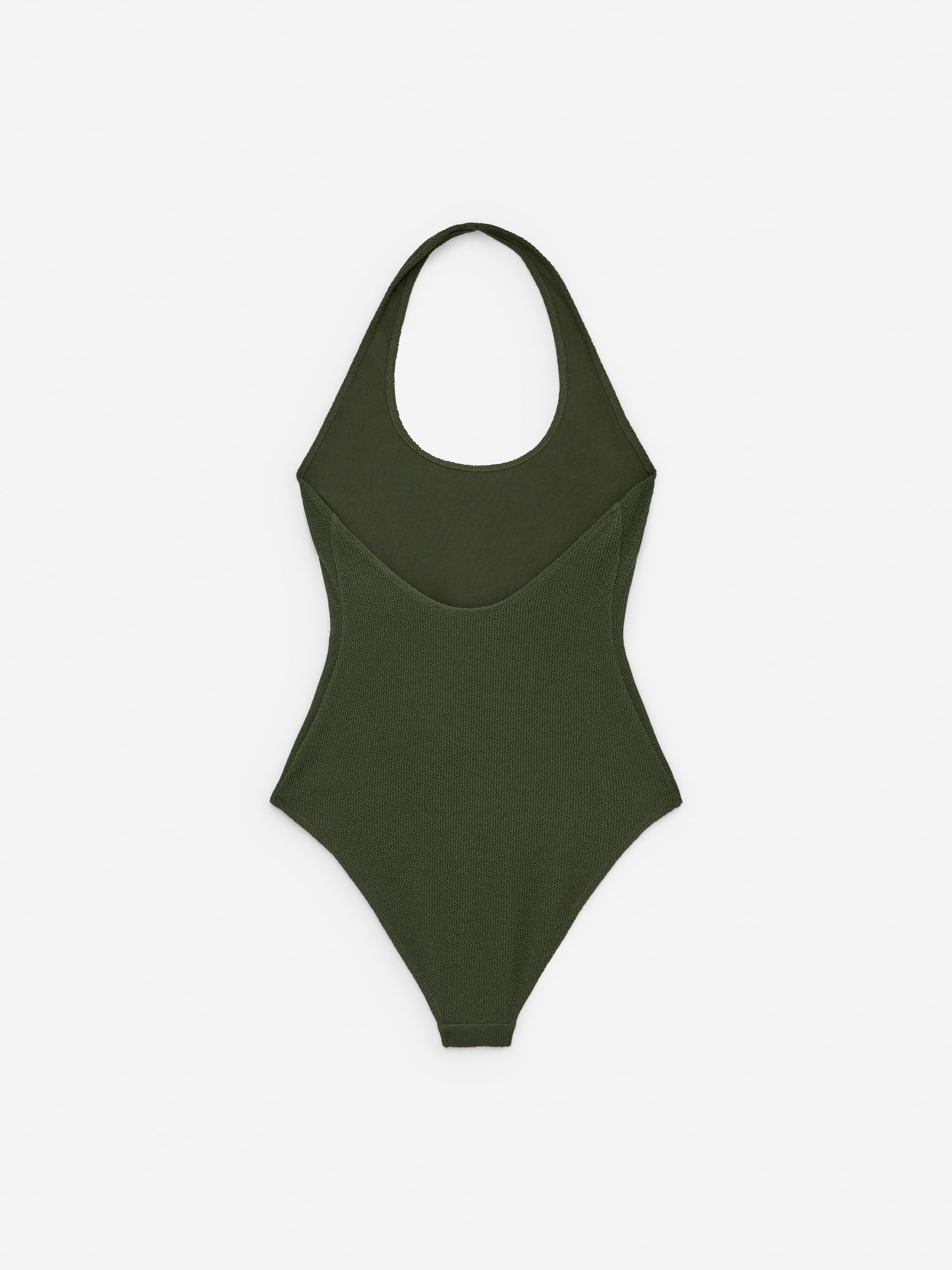 Krinklad halterneck-baddräkt - Khakigrön - Women - StillMedia/DescriptiveStillLife - 1