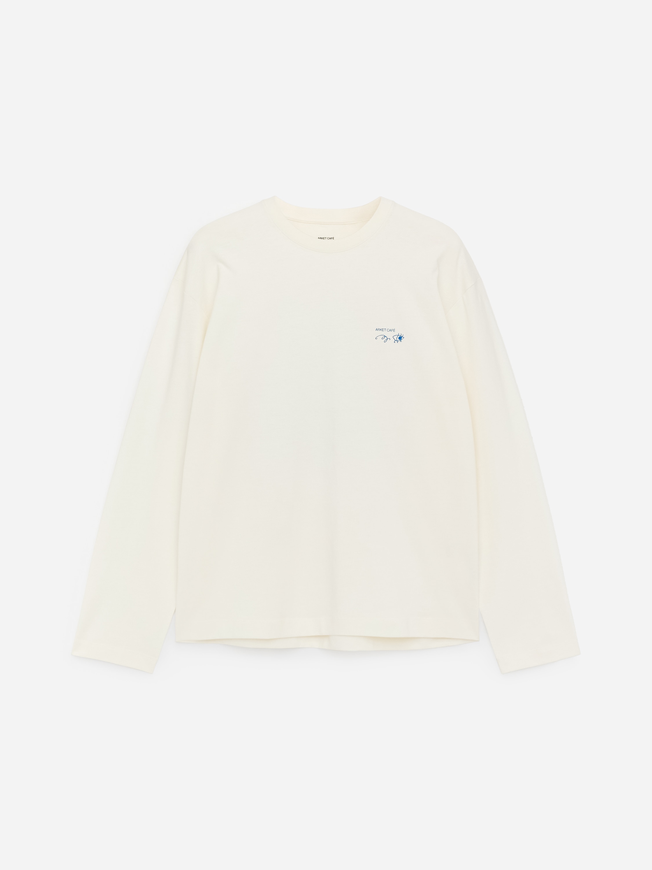 T-shirt a maniche lunghe ARKET CAFÉ - Bianco sporco/Blu