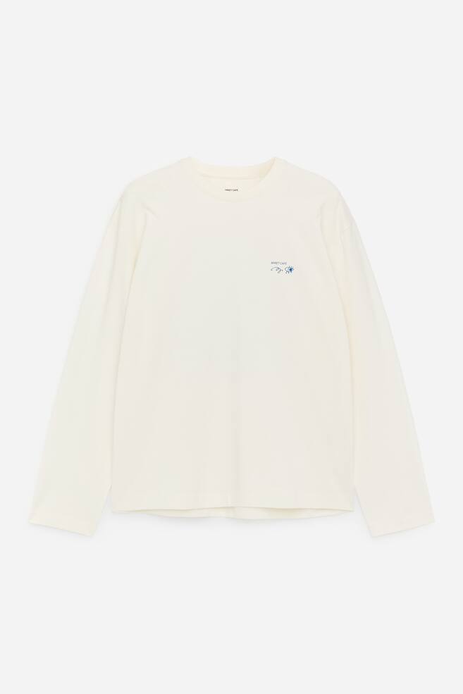 ARKET CAFÉ Langarmshirt - Cremeweiß/Blau - 1