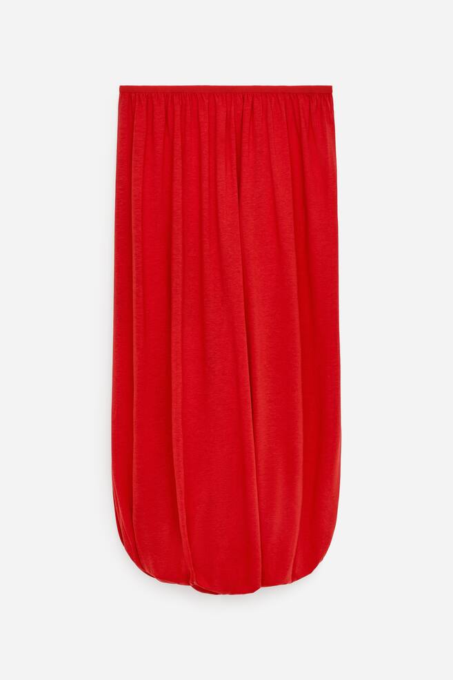 Draped Midi Skirt - Red/Black - 1