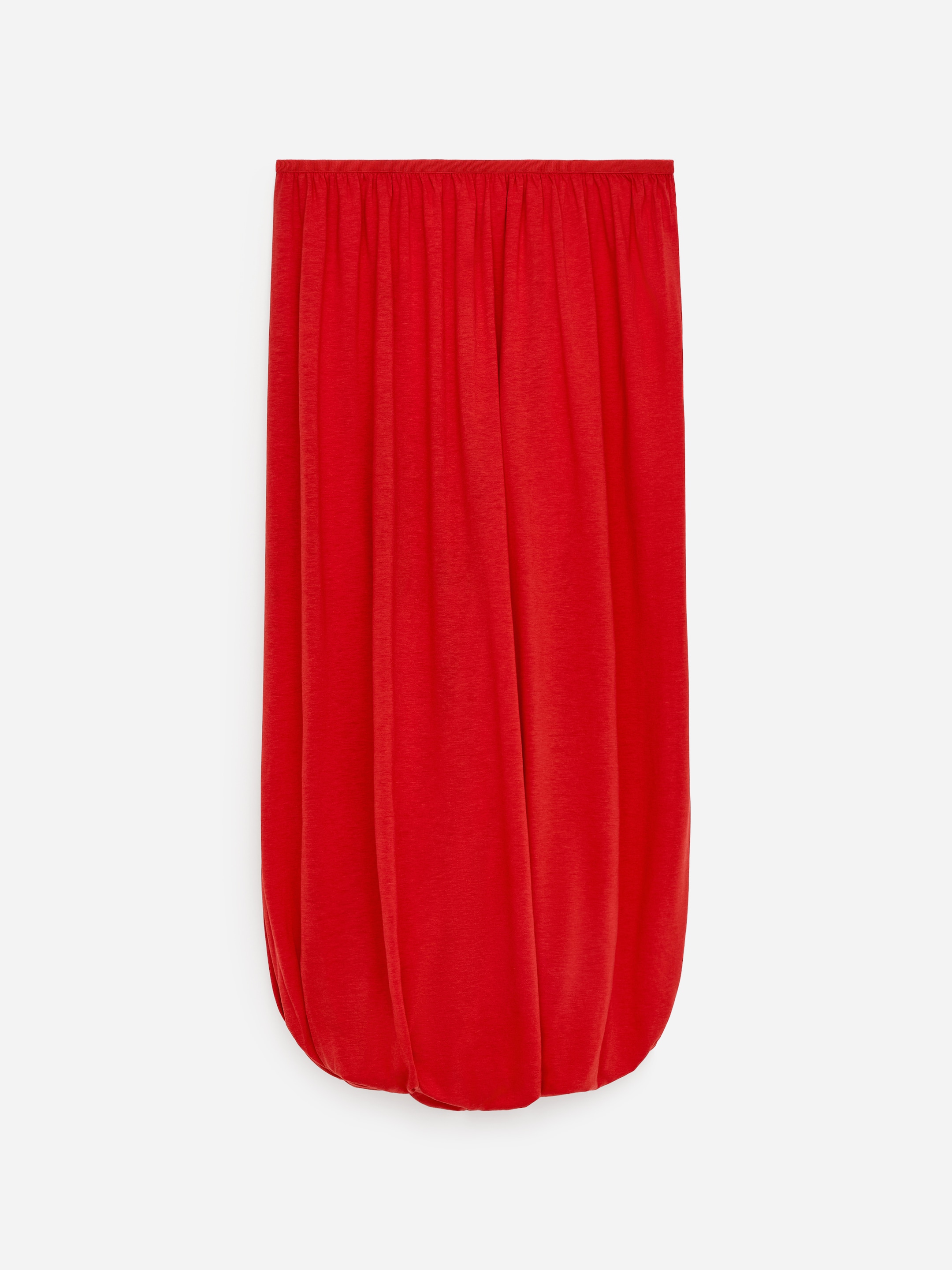 Draped Midi Skirt-Red-18760