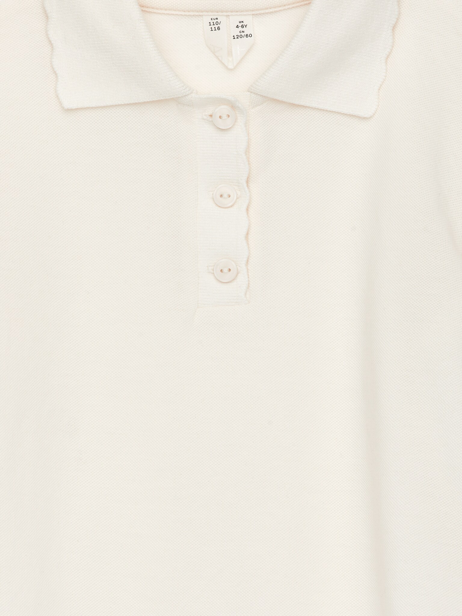 Scallop Edge Polo Shirt - Off White - 2