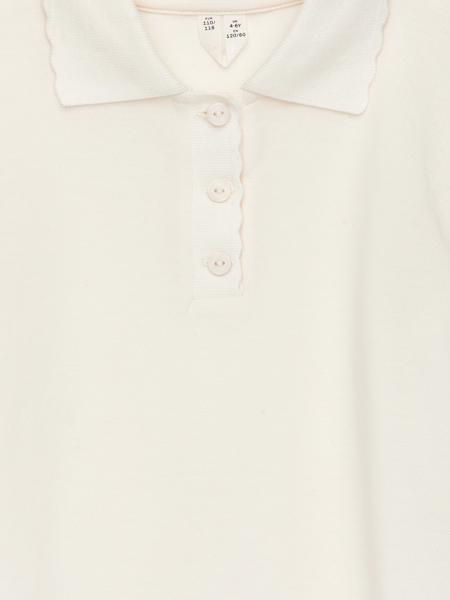 Poloshirt met geschulpte randen - Off White/Pink - 2