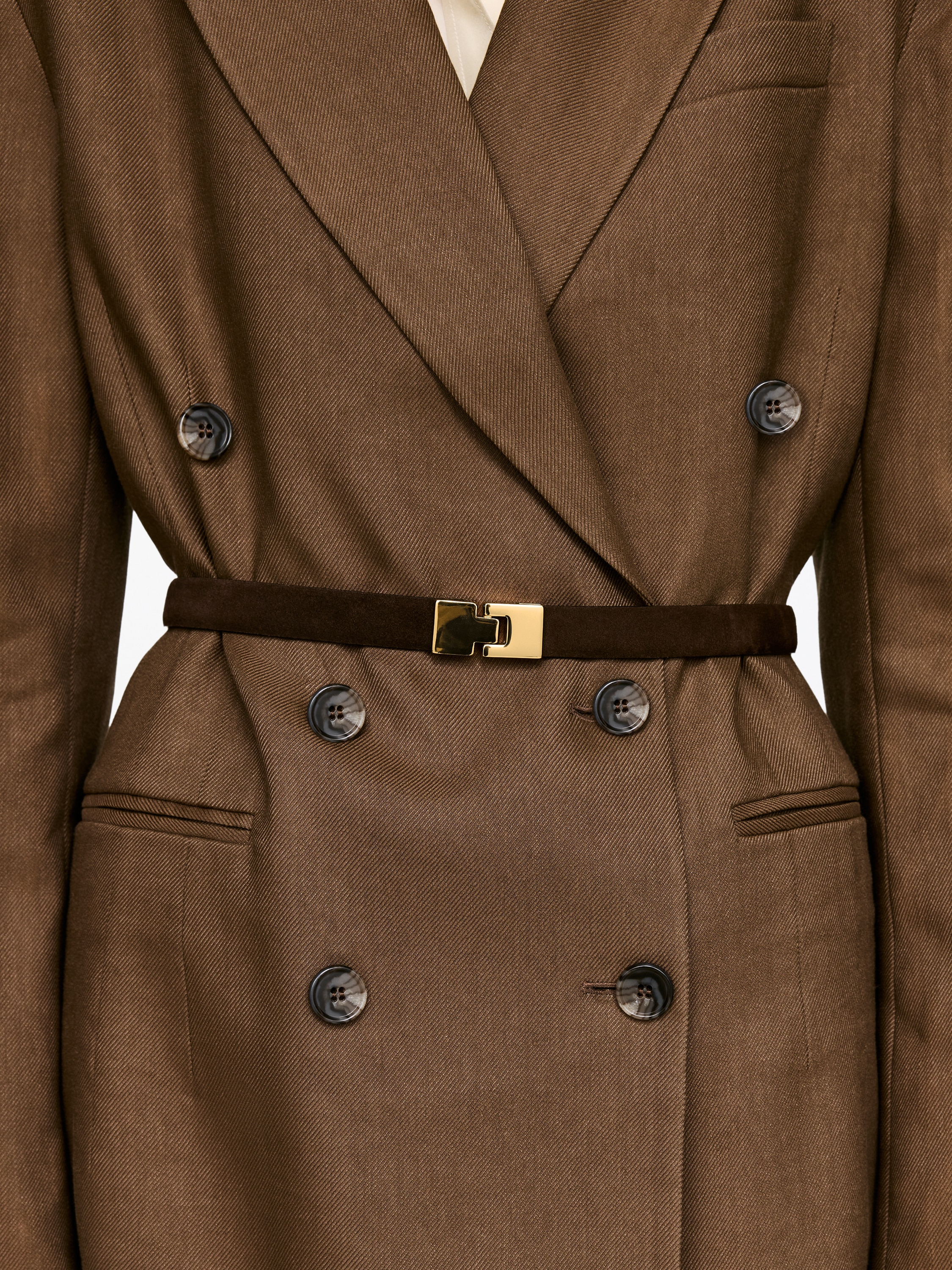 Ceinture en daim avec boucle - Marron foncé