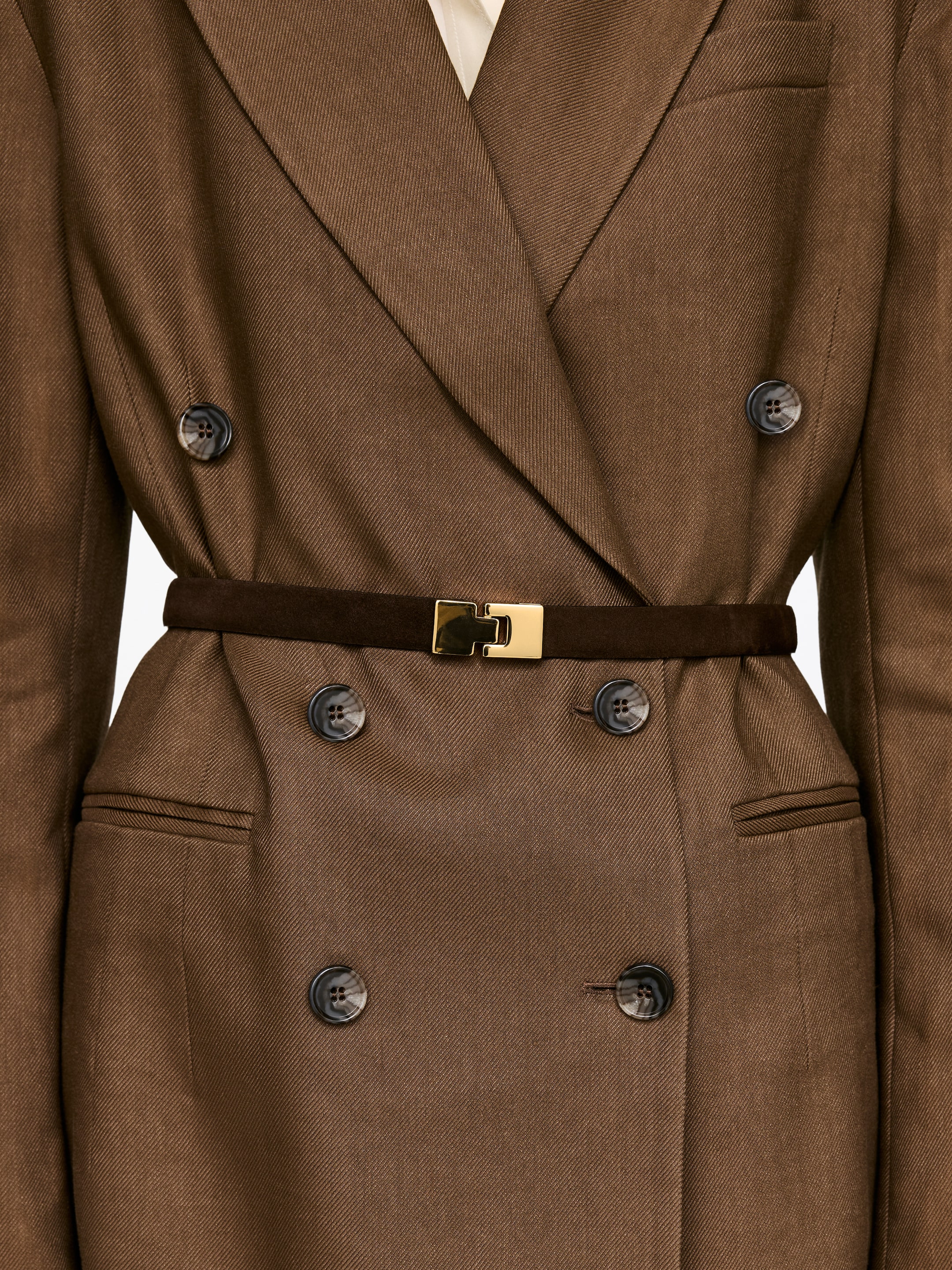 Visa större bild: Skärp i mocka med spänne - Mörkbrun - DAM | H&M FI 1