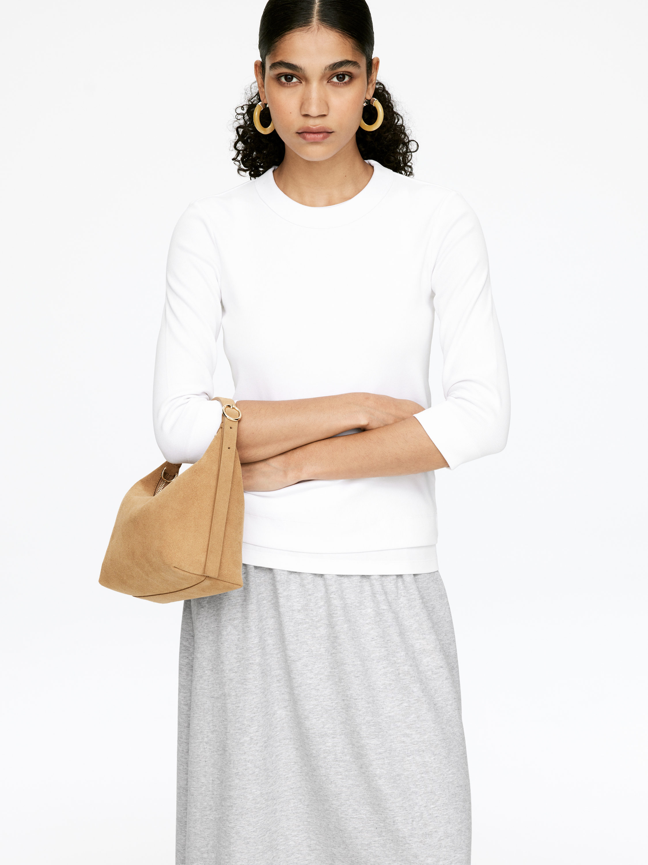 Drawstring Terry Skirt - Grey Melange - Regular fit - Women - StillMedia/Lookbook - 4