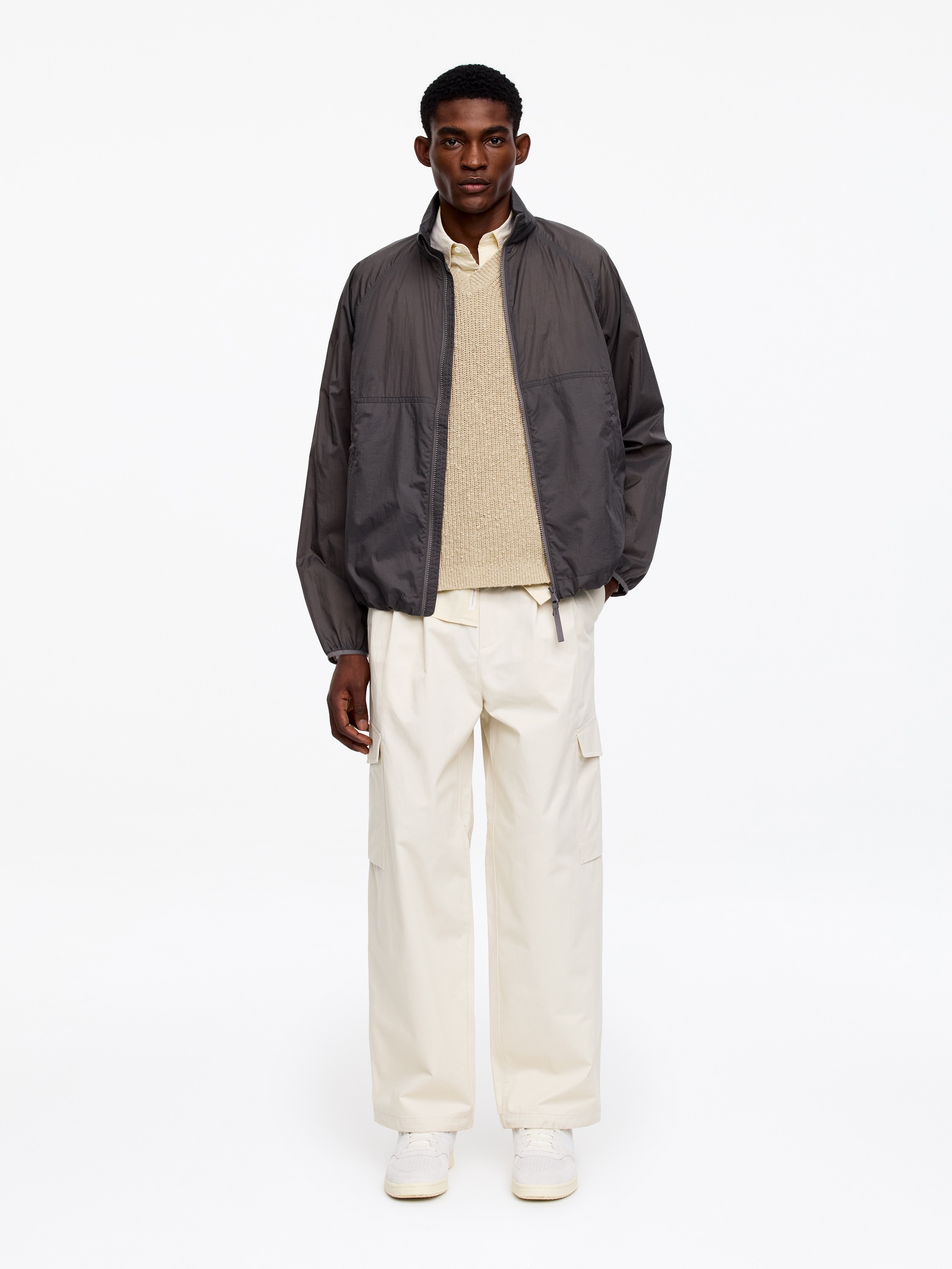 Pantaloni cargo dalla vestibilità ampia - Bianco sporco/Verde kaki