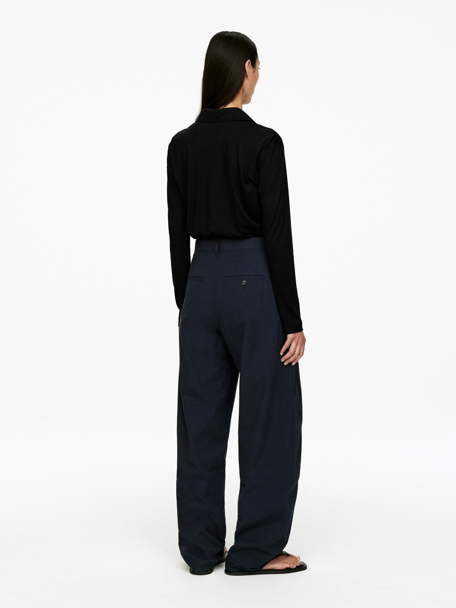 Pantalon jambes barrel - Bleu foncé - 3