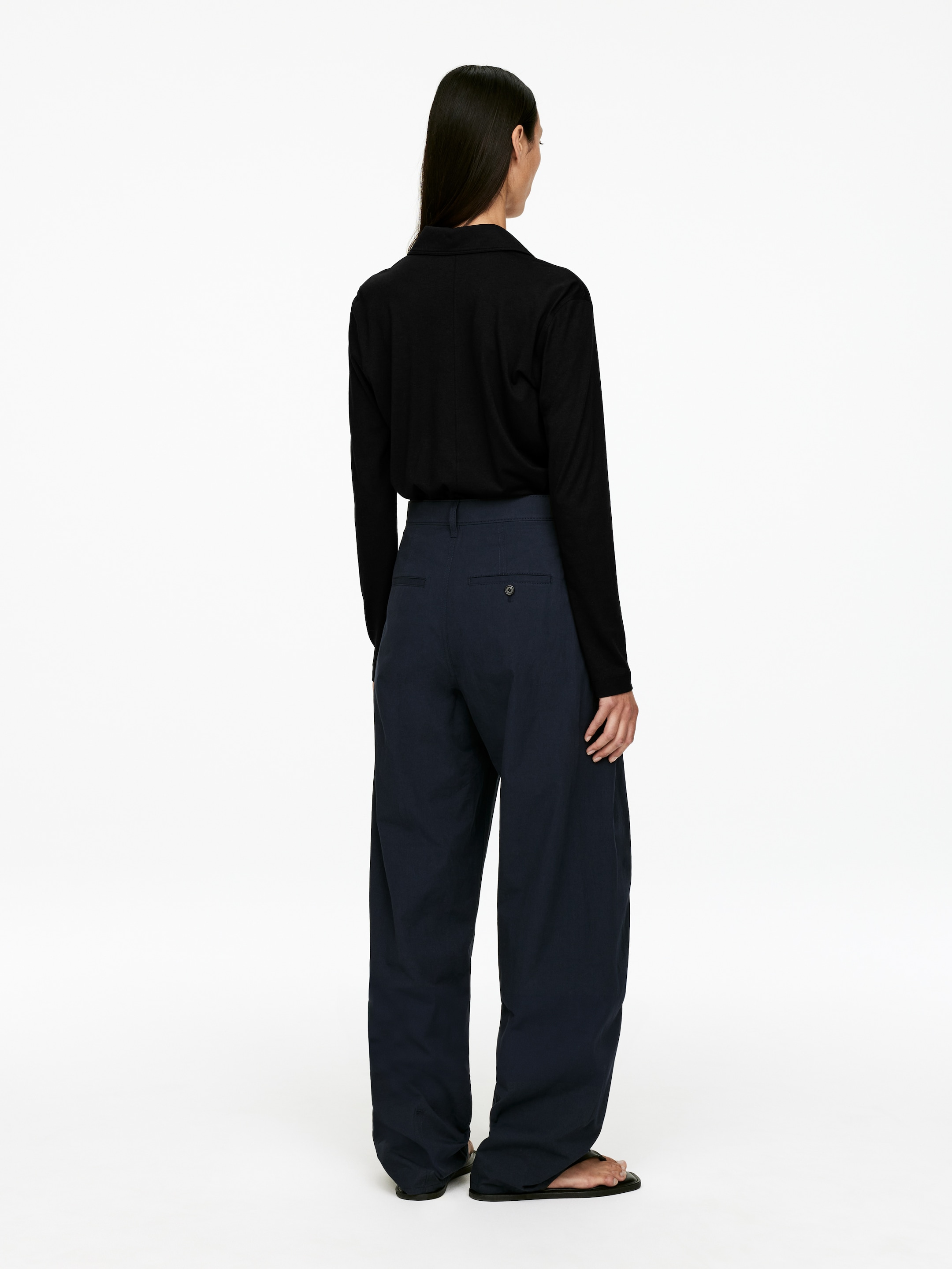 Se større billede: Bukser med tøndeformede ben - Mørkeblå - DAME | H&M DK 3