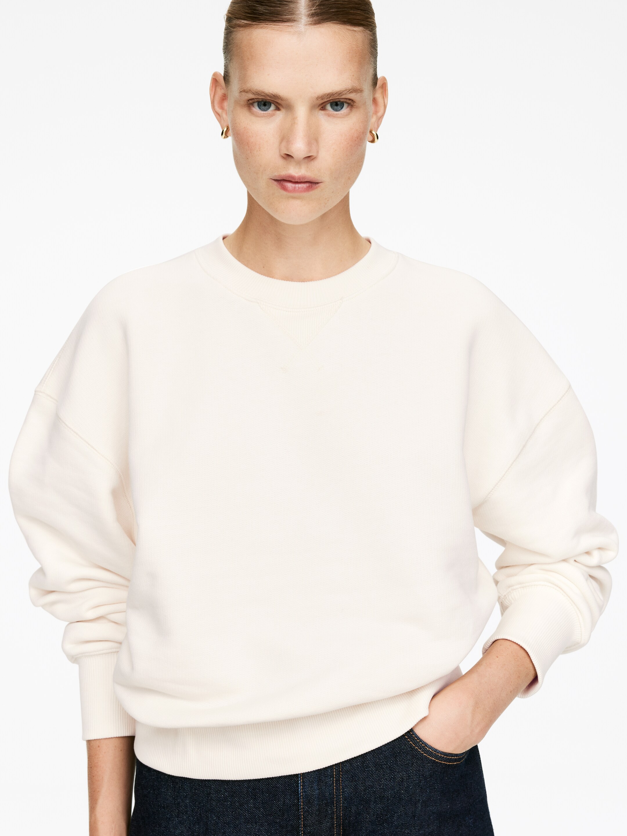 Visualizza immagine più grande: Felpa in spugna dalla vestibilità rilassata - Bianco sporco - DONNA | H&M IT 3