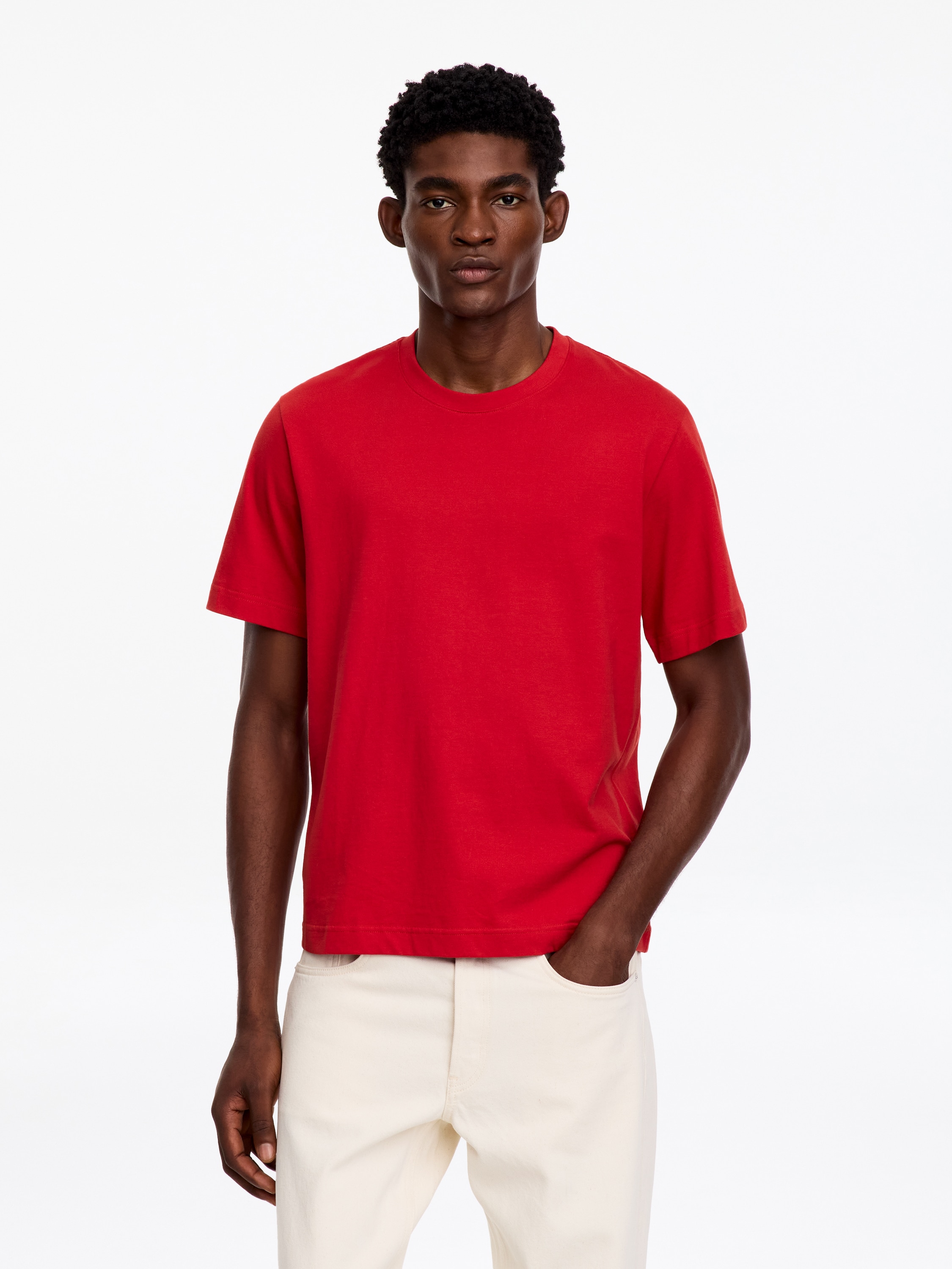 Tricou Relaxed 220 GSM - Roșu/Albastru aprins/Alb/Gri Deschis Melanj/Off White/Roz/Galben/Albastru închis/Negru/Taupe