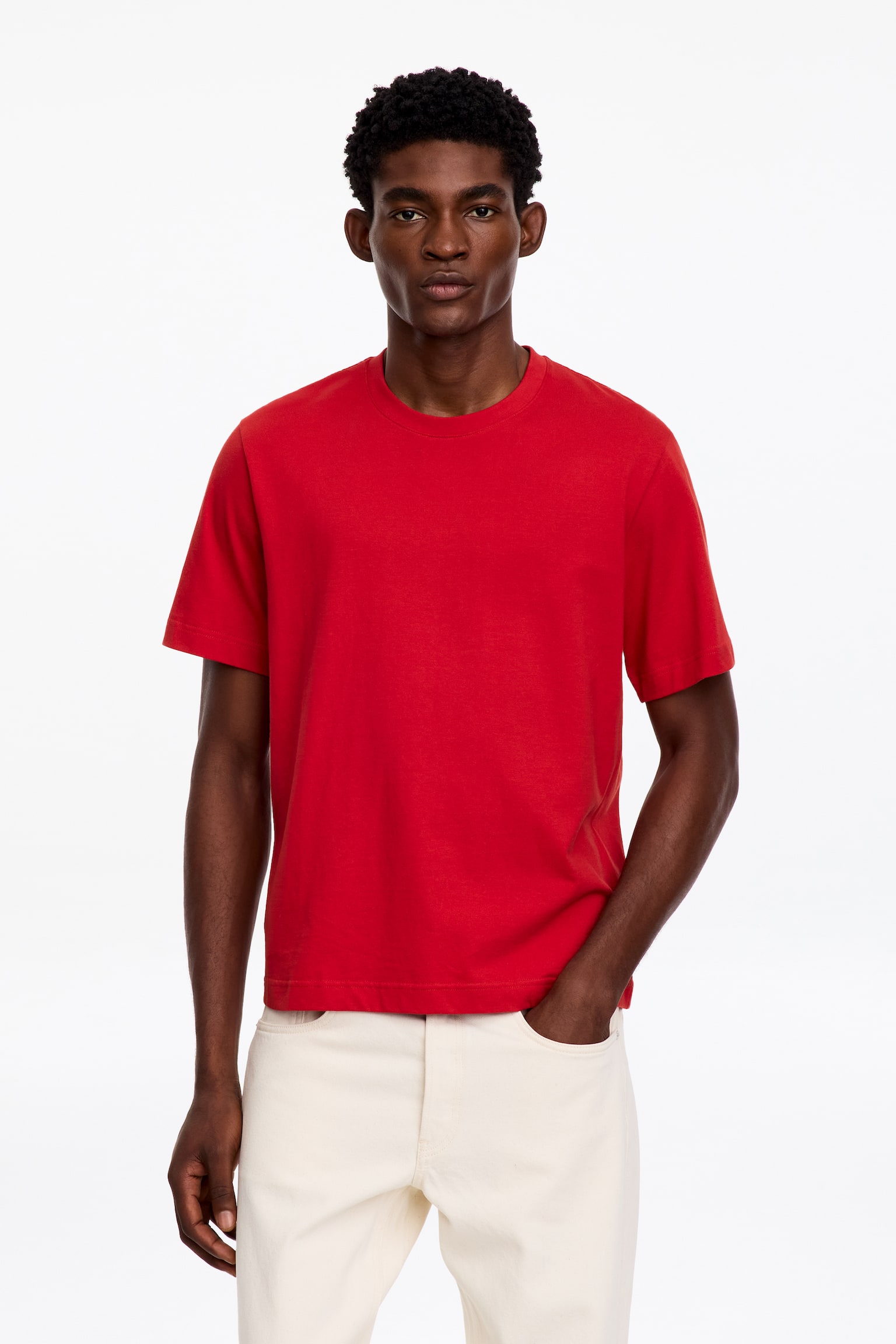 Tricou Relaxed 220 GSM - Roșu/Albastru aprins/Verde Kaki/Albastru închis/Alb/Off White/Gri Deschis Melanj/Galben/Negru/Roz/Taupe - 1