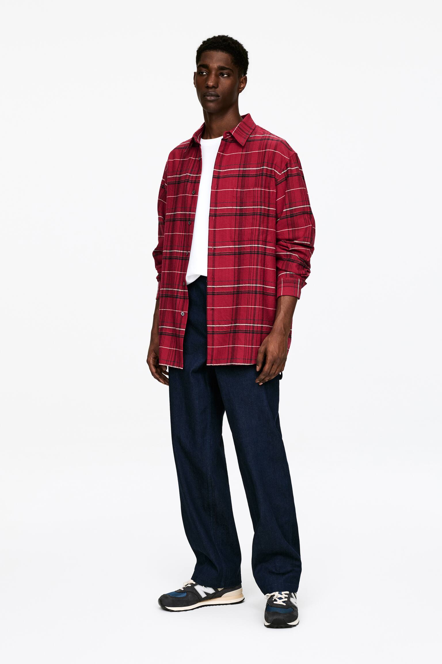 Cămașă lejeră din flanel - Roșu/Carouri - 3