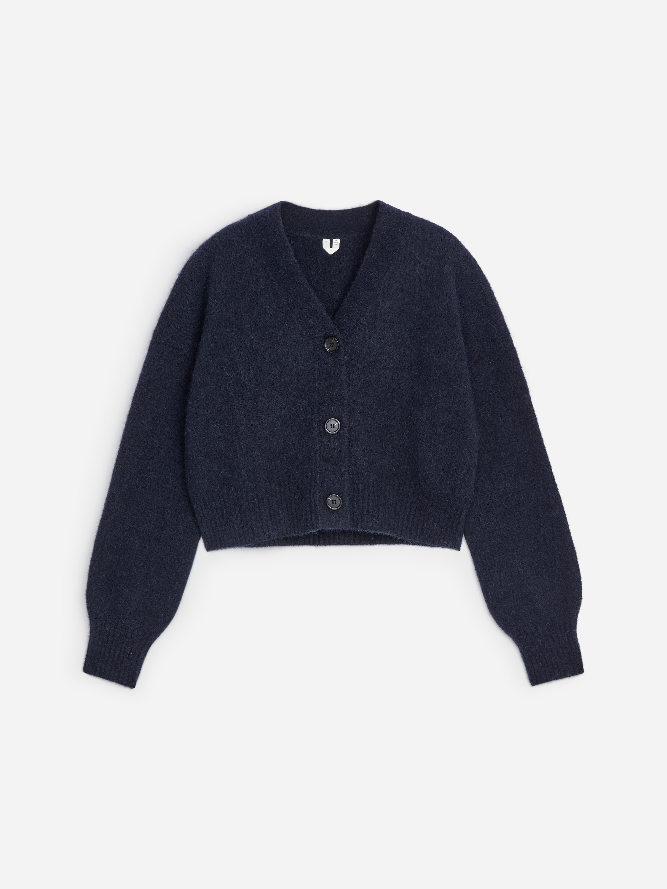 Vest van een mix van alpaca en wol - Donkerblauw/Beige