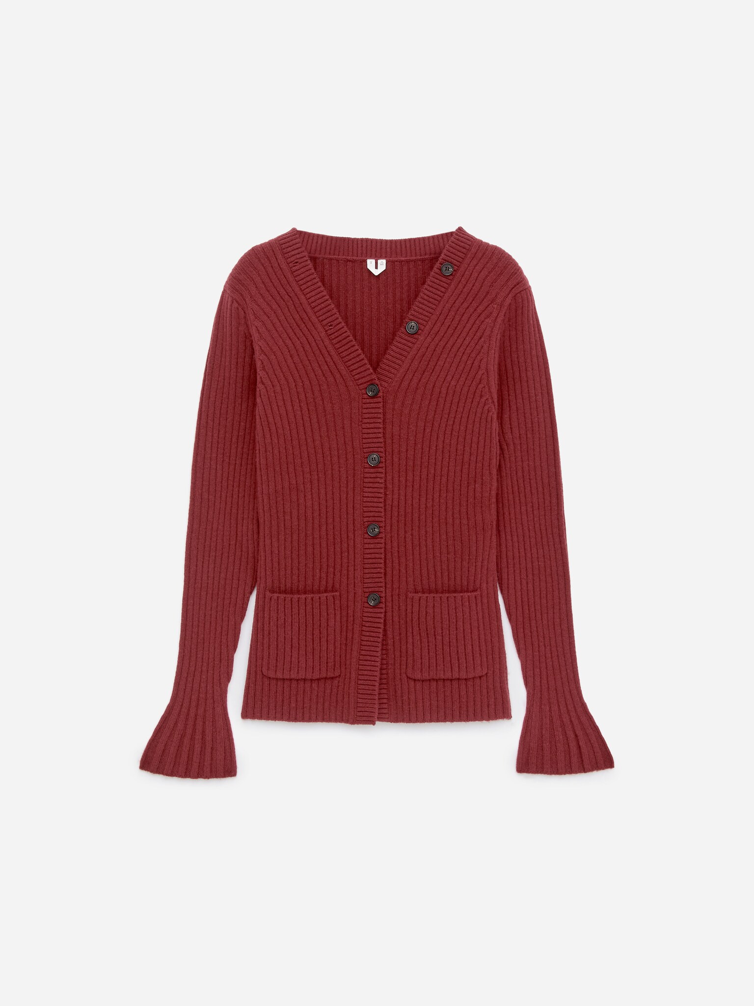 Cardigan a coste - Bordeaux/Blu scuro - 2