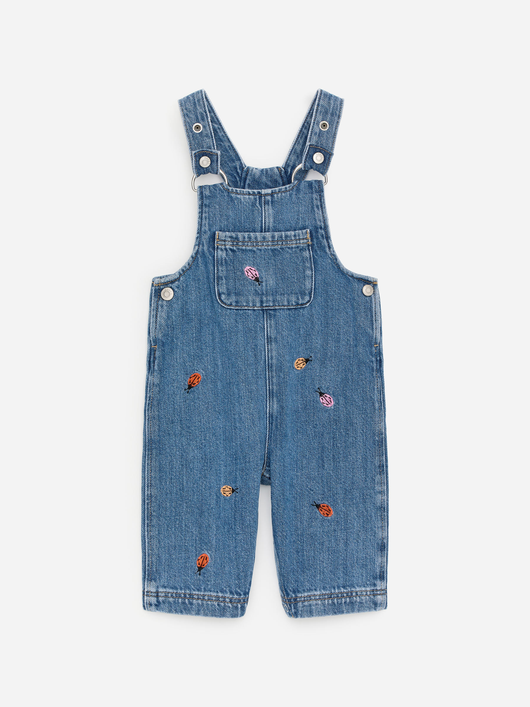 Bestickte Jeans-Latzhose-#40427C-18310