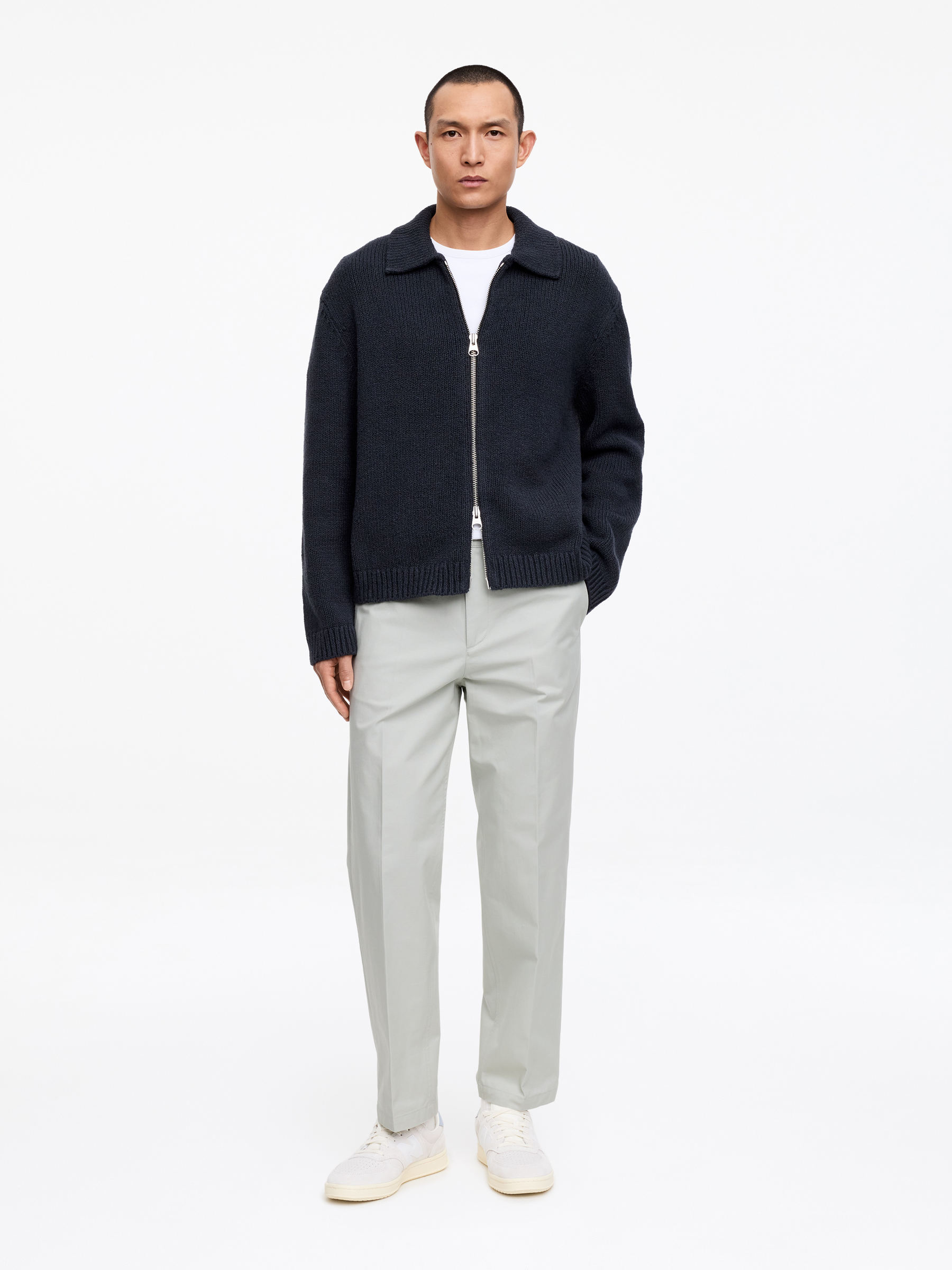 Cotton Trousers-#B3B9B4-18102