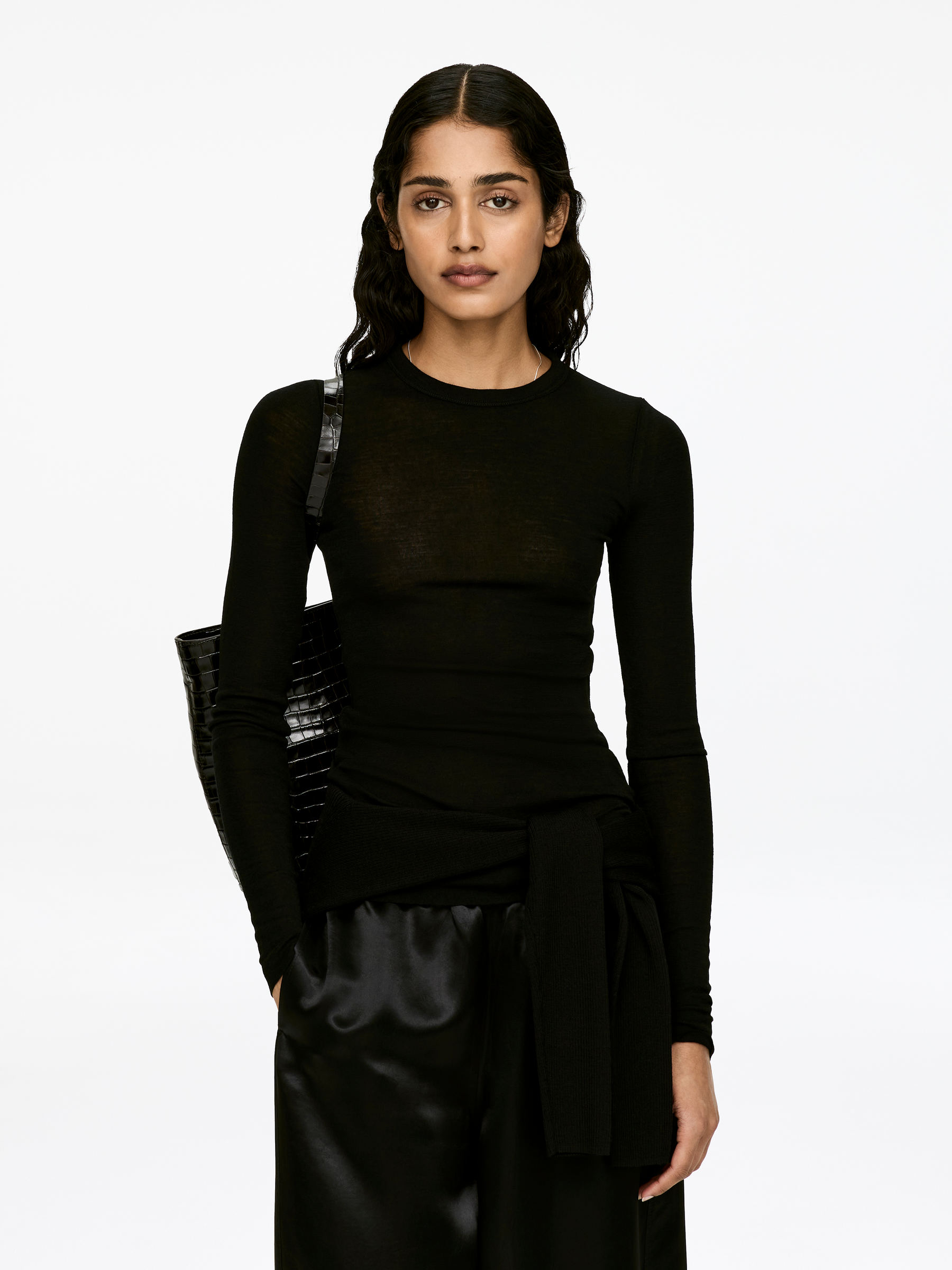 Long-Sleeved Merino Top-#272628-10139