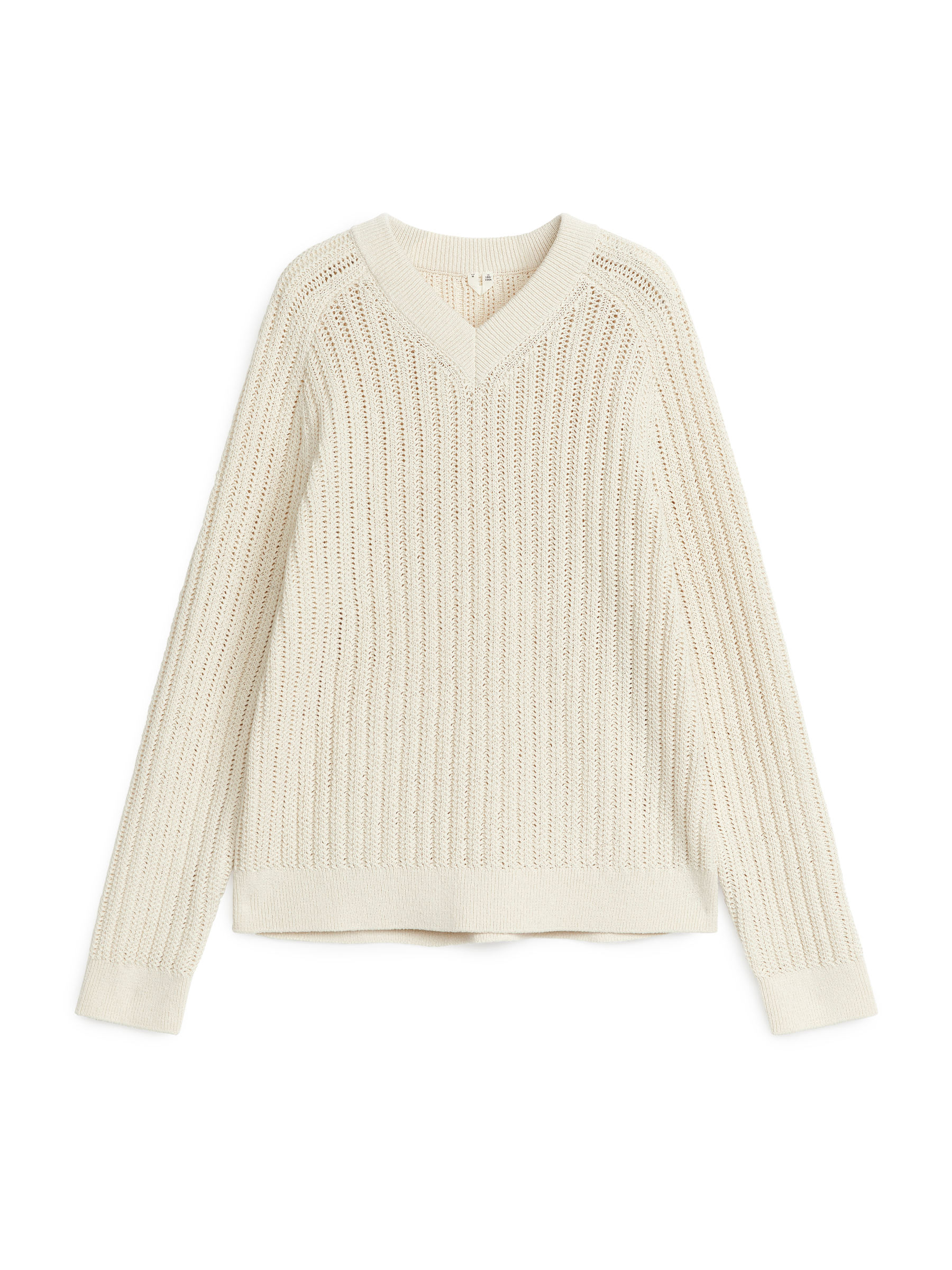 Schwerer Strickpullover-#EFEFDF-8197