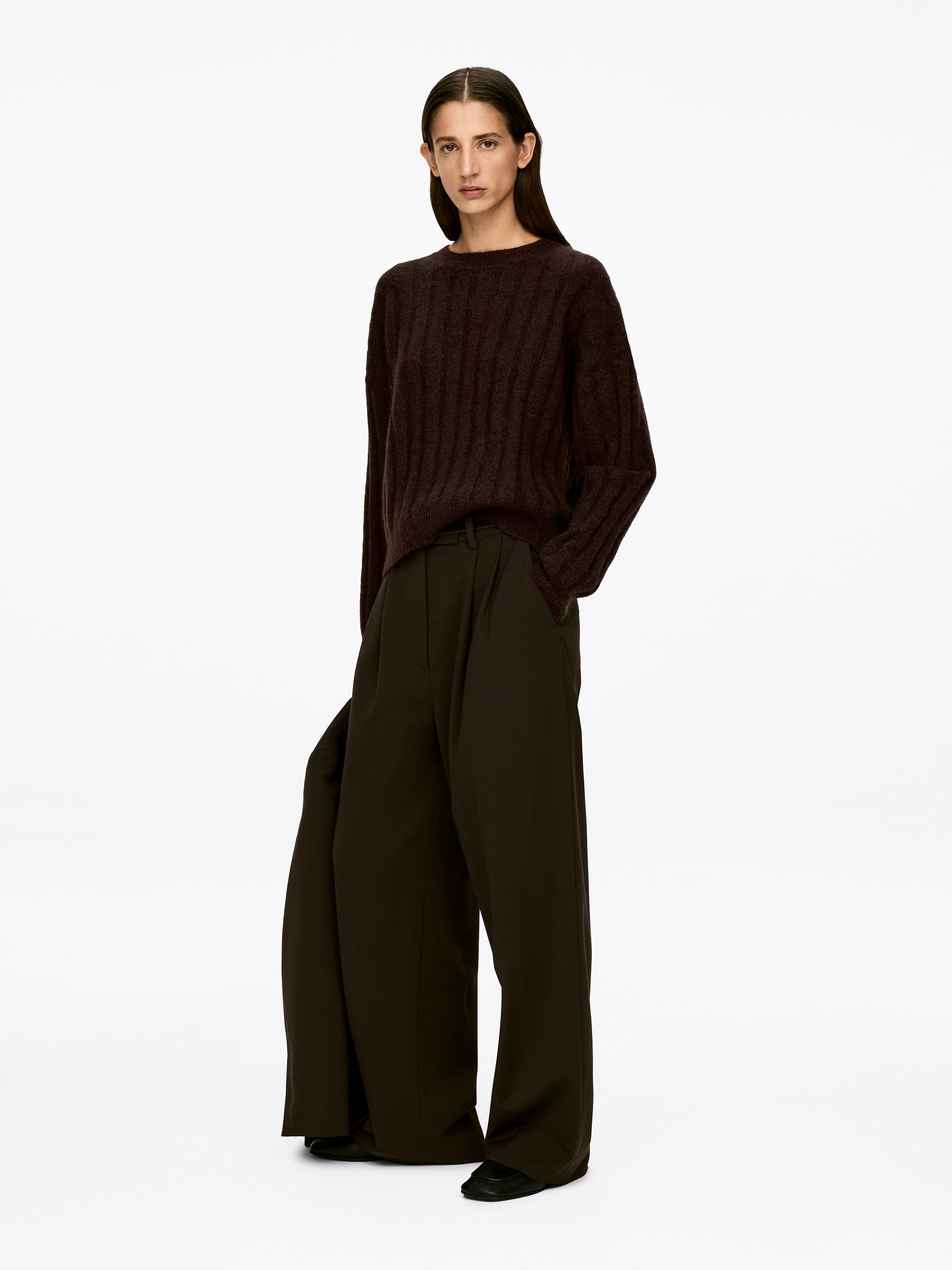 Mohair Wool-Blend Jumper - Dark Brown - Relaxed fit - Women - StillMedia/Lookbook - 7