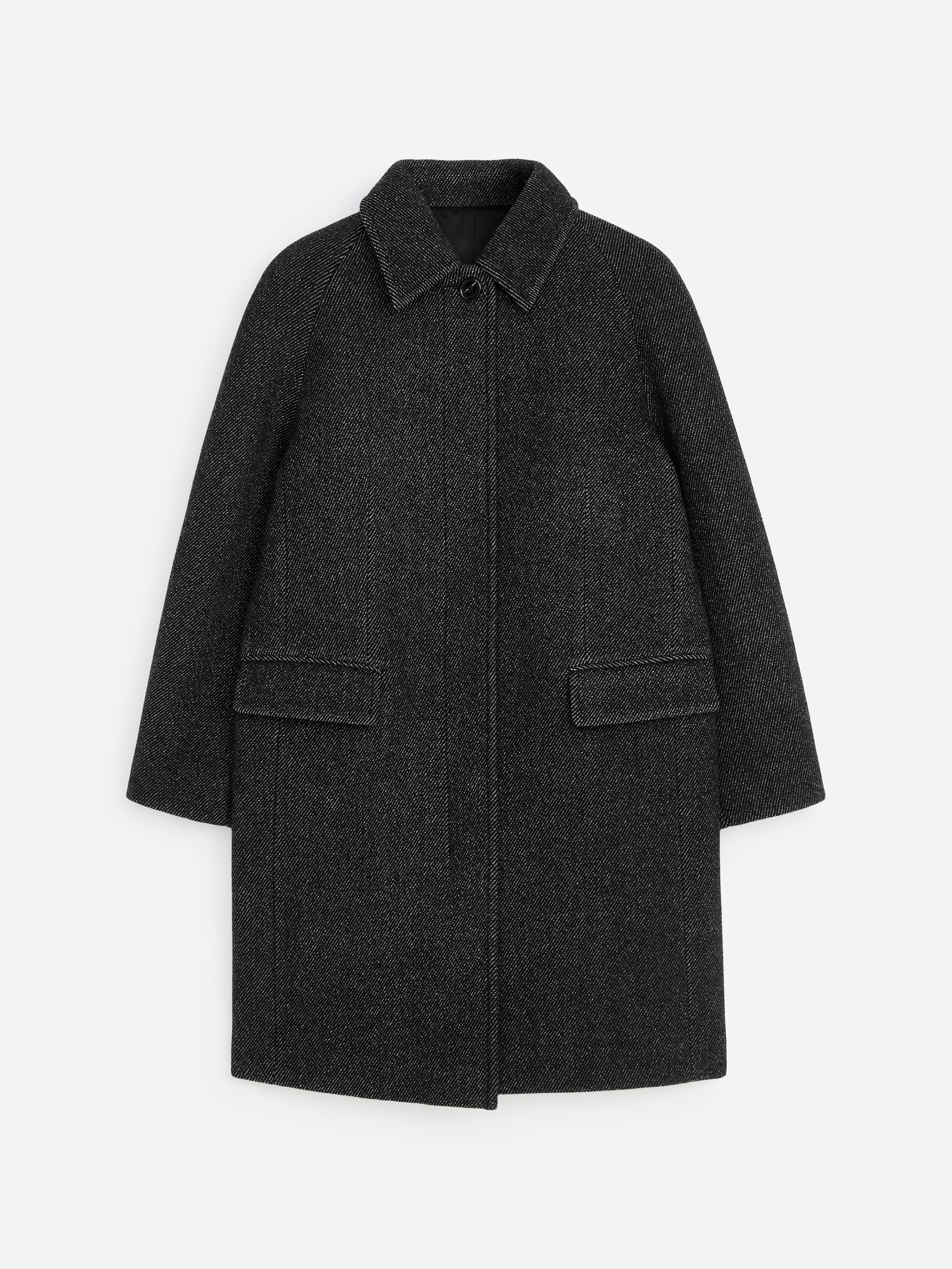 Wool-Blend Coat - Speckled Black - Regular fit - women - StillMedia/DescriptiveStillLife - 1