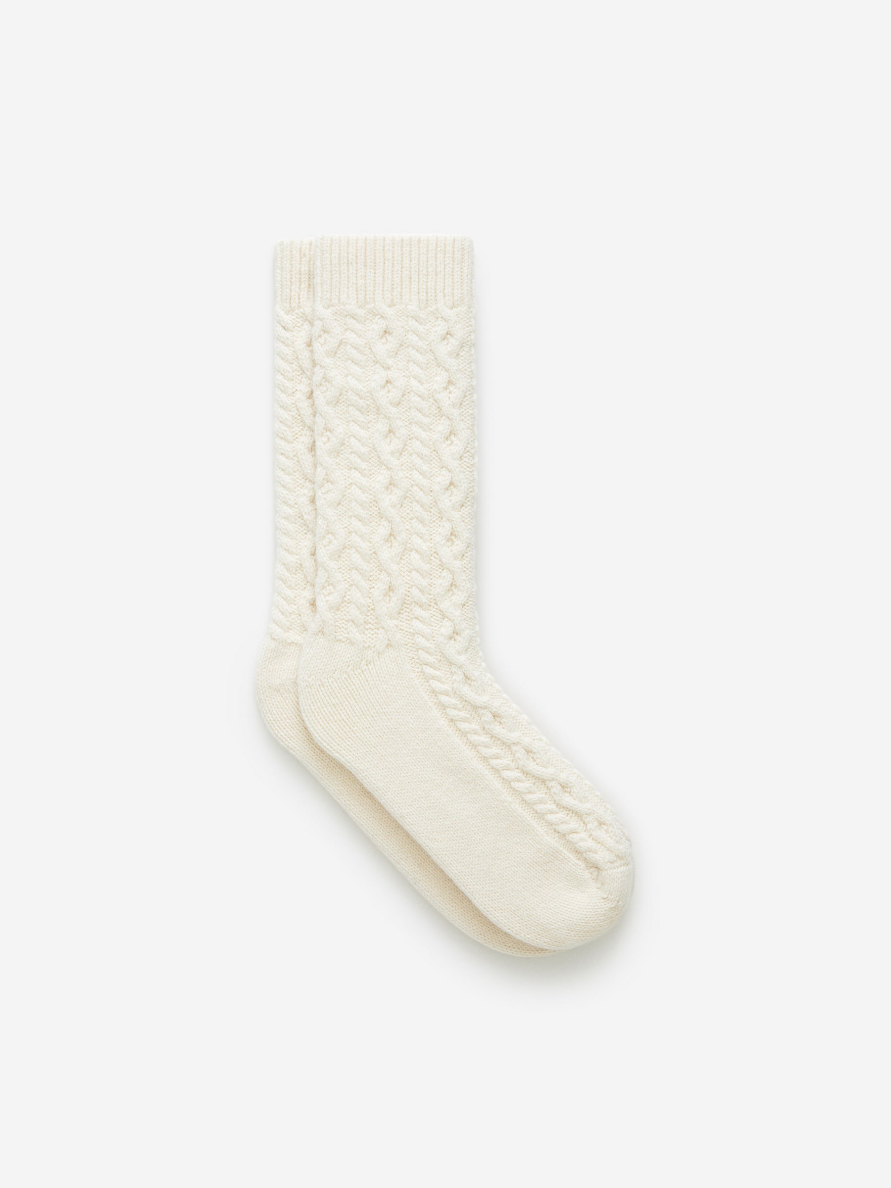 Zopfstricksocken aus Wollmischung - Cremeweiß - Damen - StillMedia/DescriptiveStillLife - 2