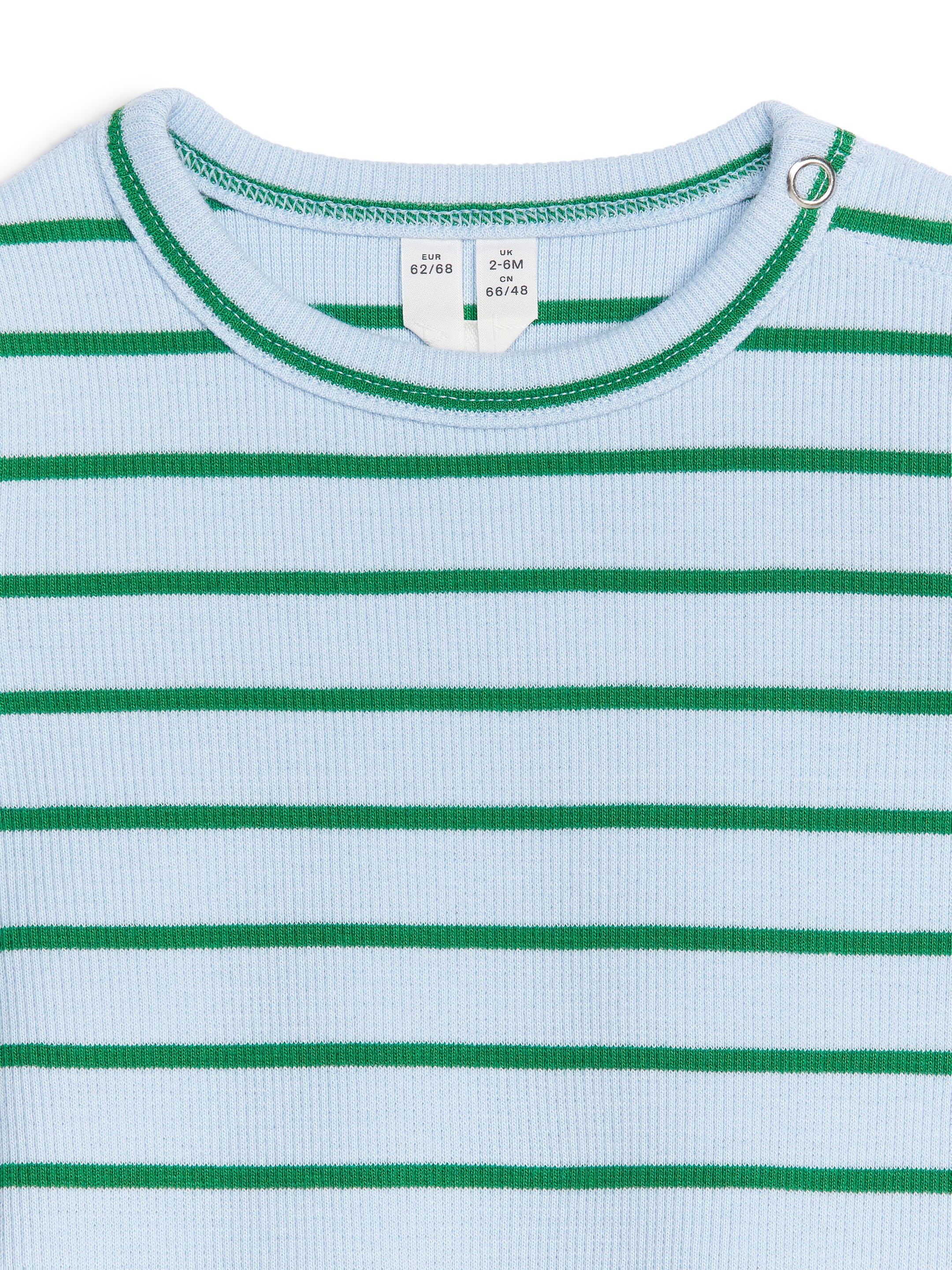 Zobacz większy obraz: Body w prążki z długim rękawem - Jasnoniebieski/Zielony - Dziecko | H&M PL 3