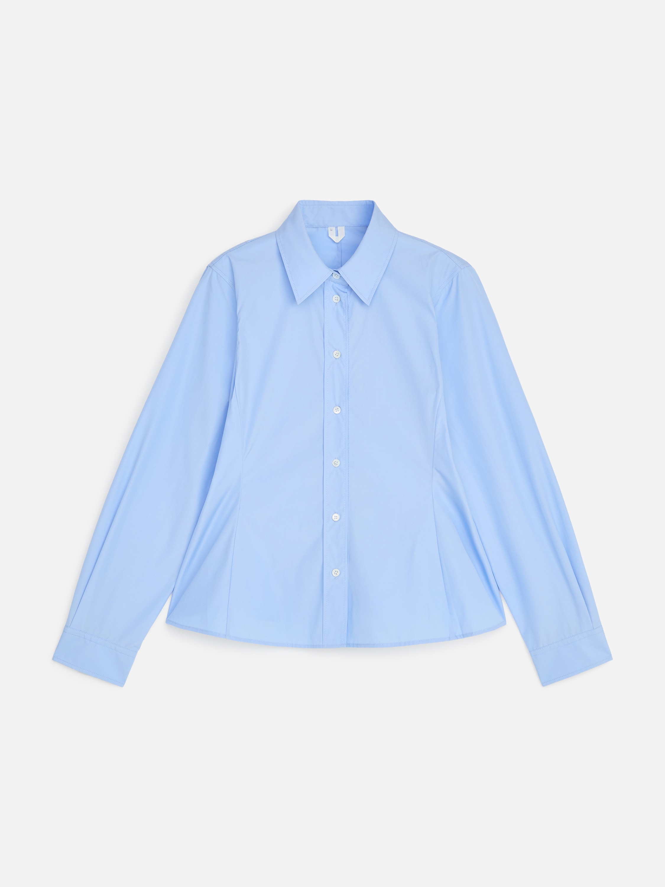 Chemise cintrée en popeline de coton - Bleu ciel