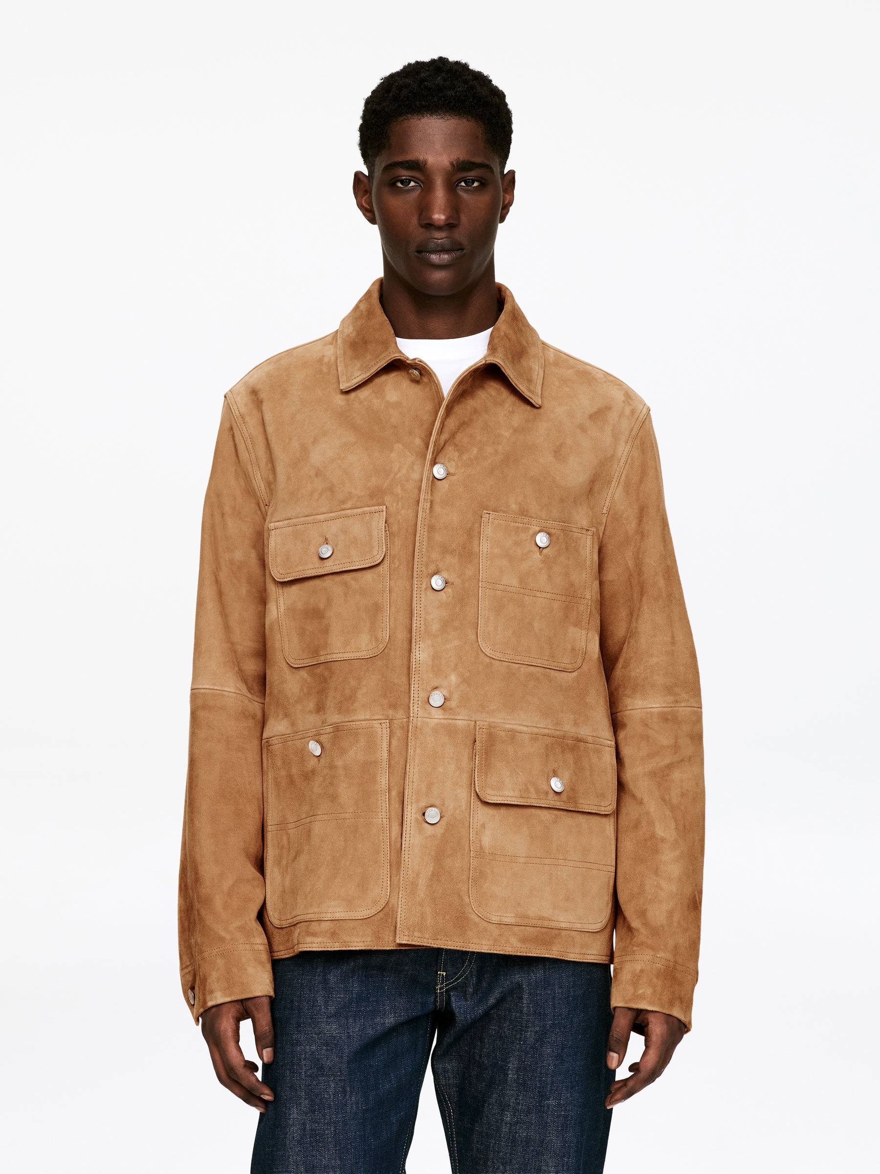 Velourslederjacke - Beige - Relaxed Fit - Herren - StillMedia/Lookbook - 5