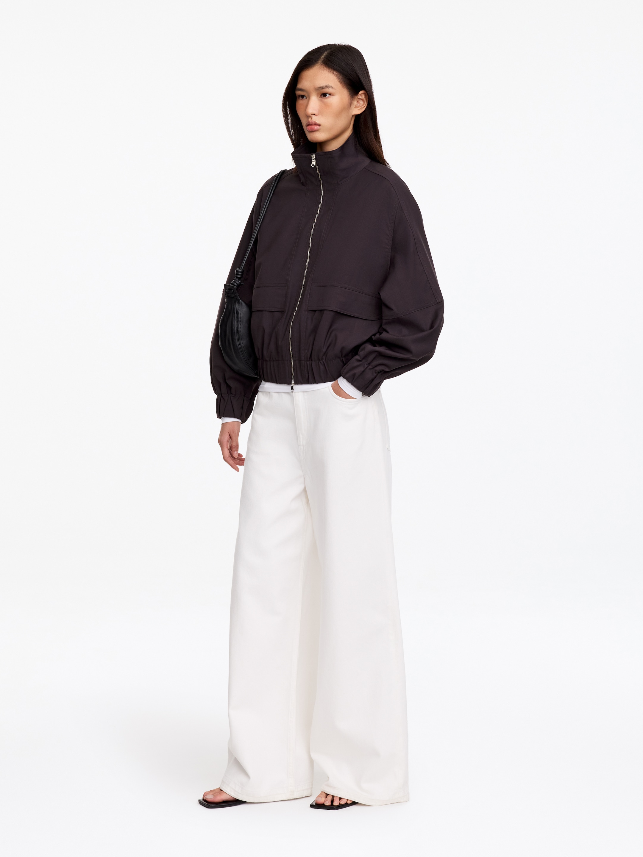 Giacca con cerniera - Marrone scuro - Oversize - women - StillMedia/Lookbook - 9