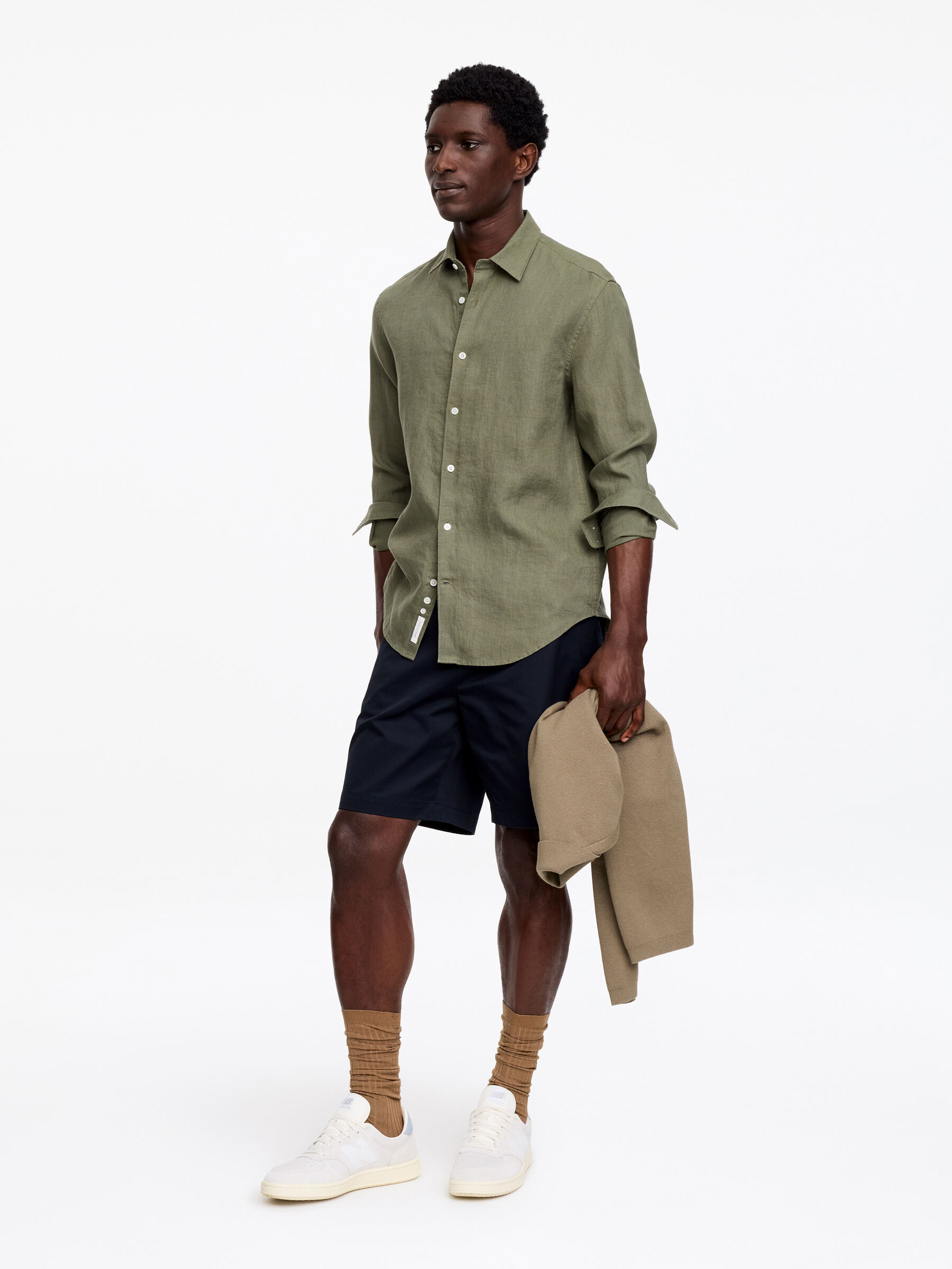 Linen Shirt - Khaki Green - Regular fit - Men - StillMedia/Lookbook - 4