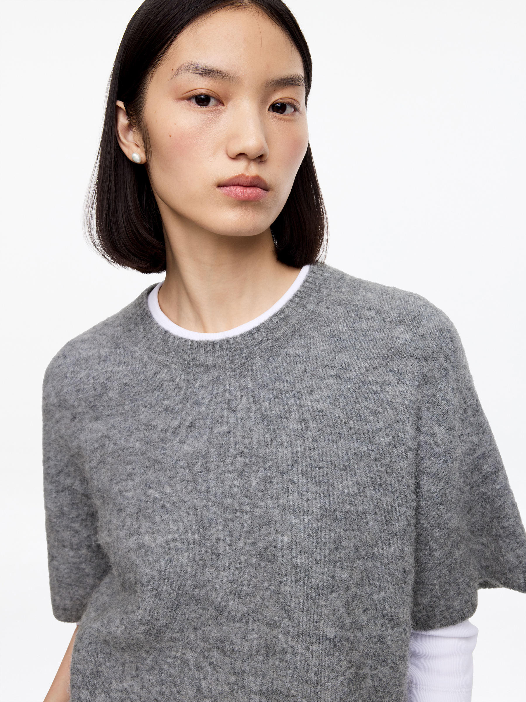 Pull en mélange de laine et d'alpaga - gris - Loose fit - Femme - StillMedia/Lookbook - 8