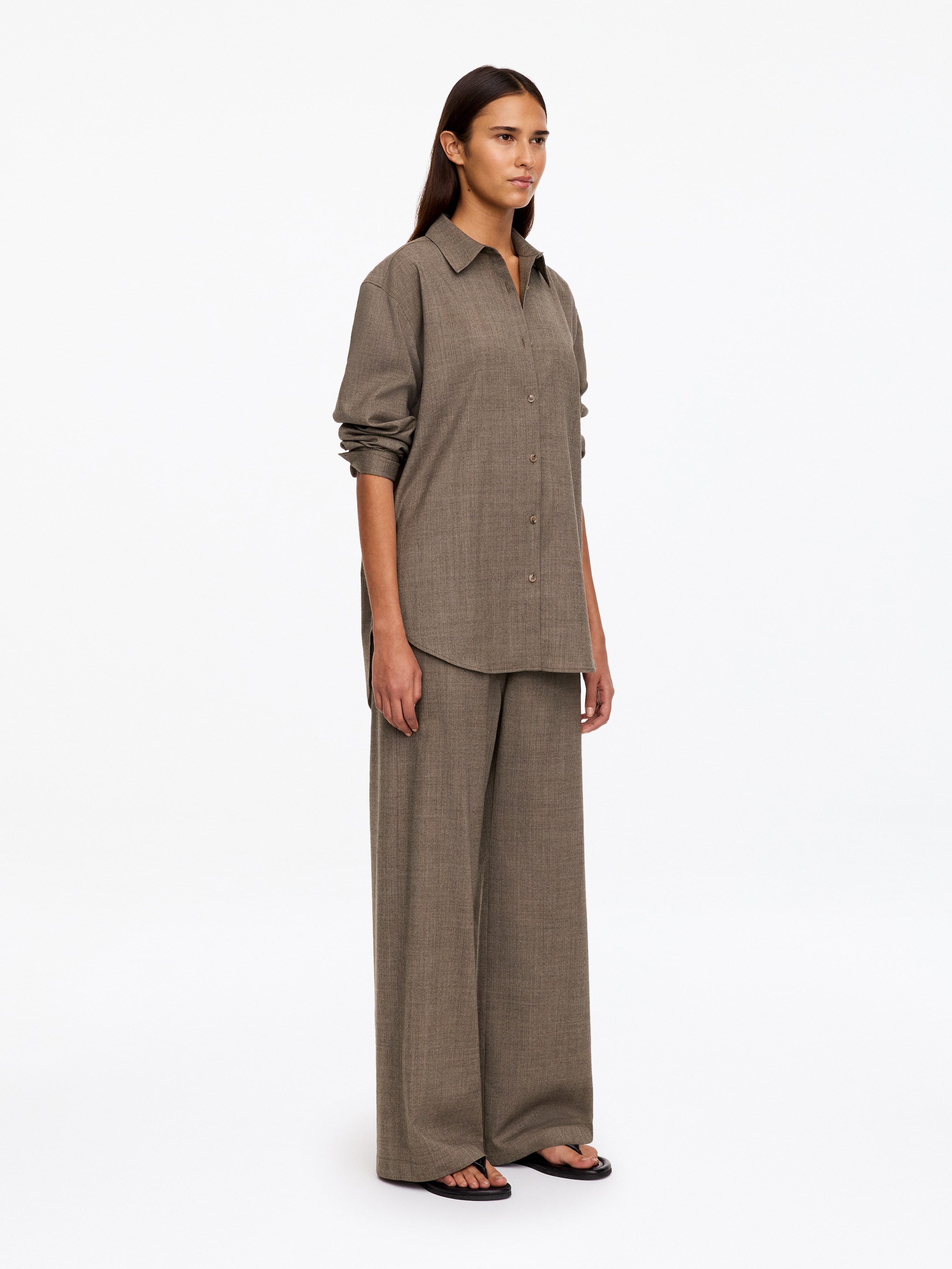 Koszula z flaneli z wełną - Ciemnobrązowy - Fason swobodny - women - StillMedia/Lookbook - 5