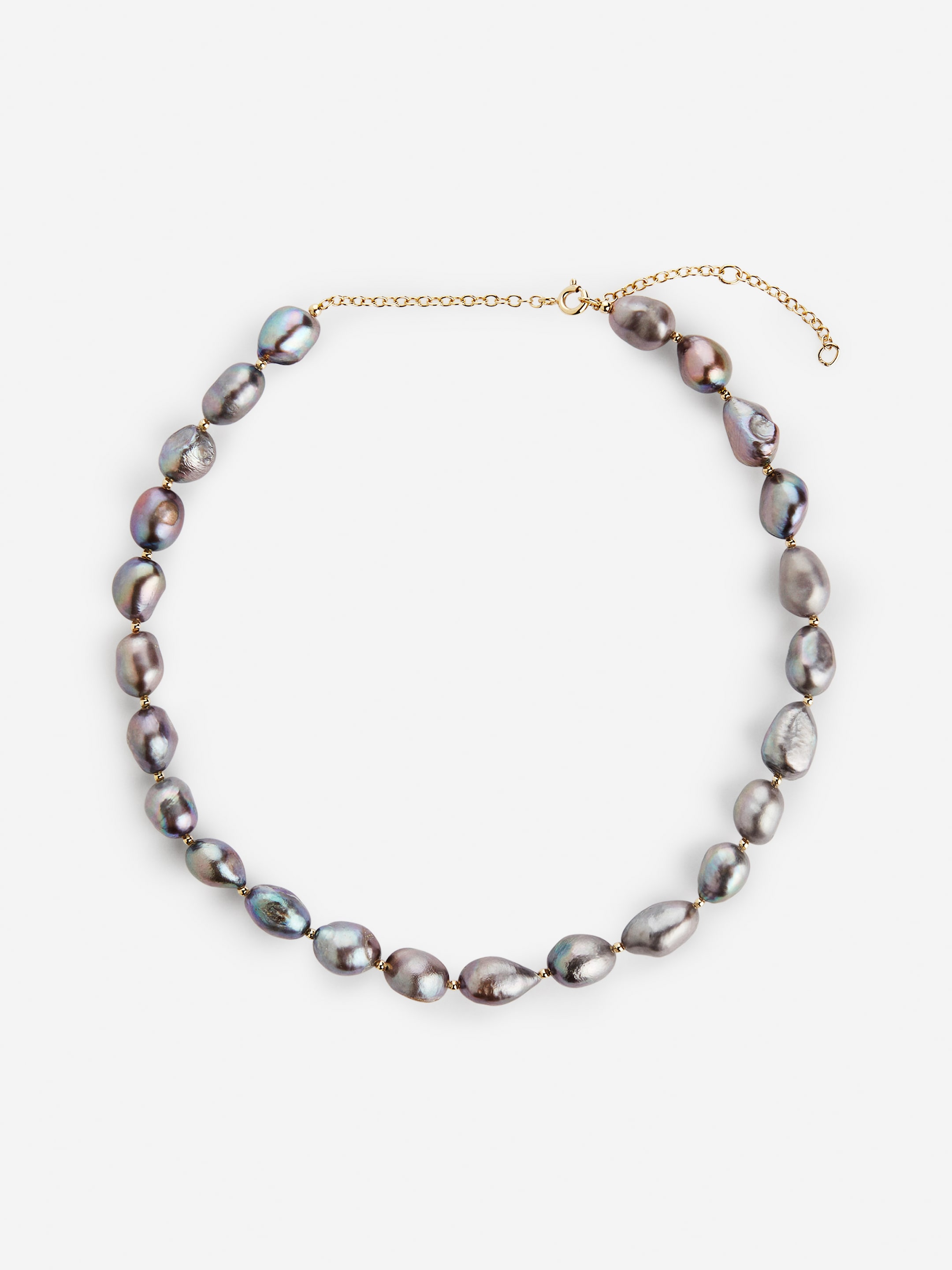 Freshwater Pearl Necklace-#F1EAB9-13367