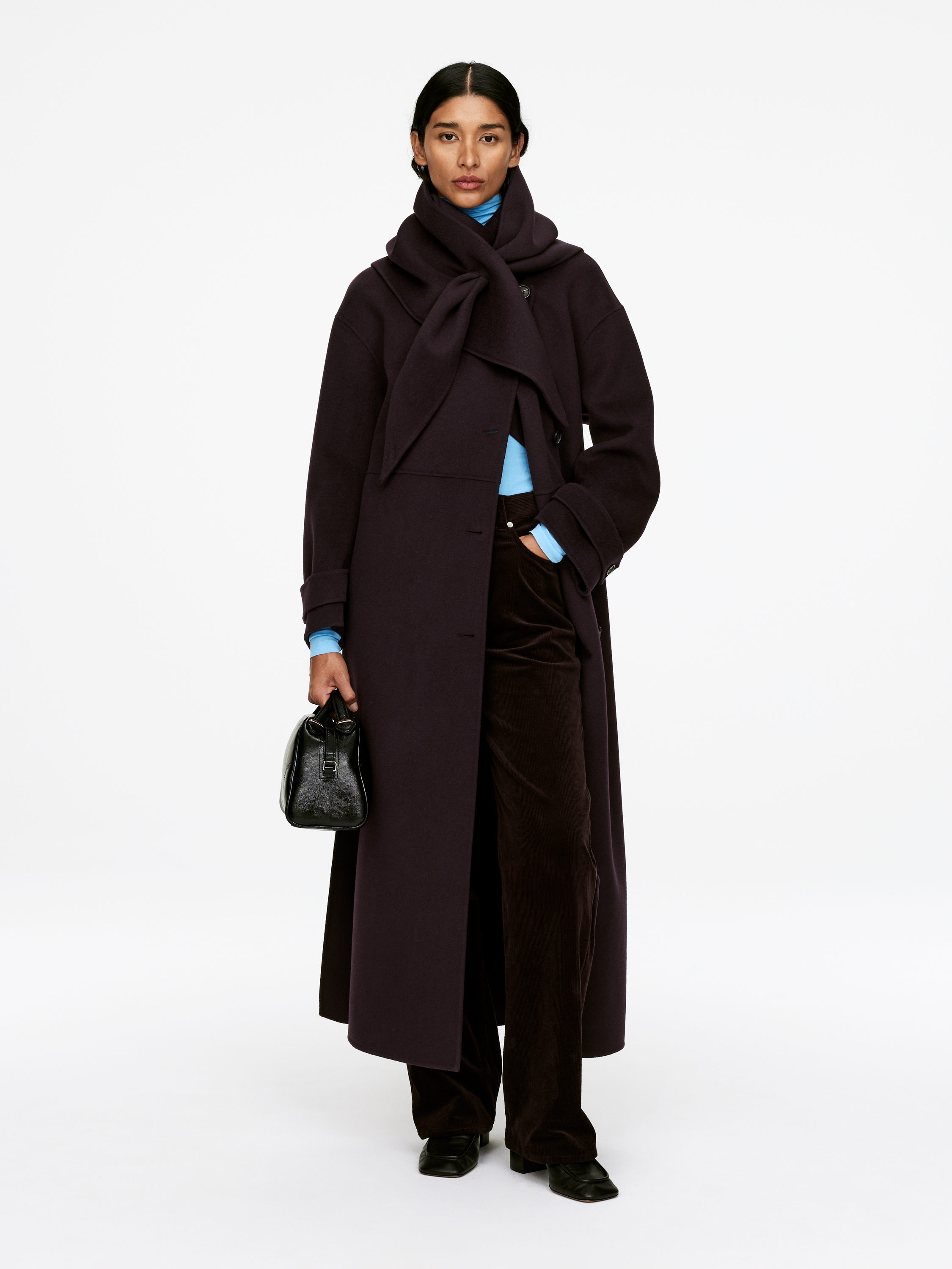 Triangle Wool Scarf - Burgundy - Women - StillMedia/Lookbook - 5