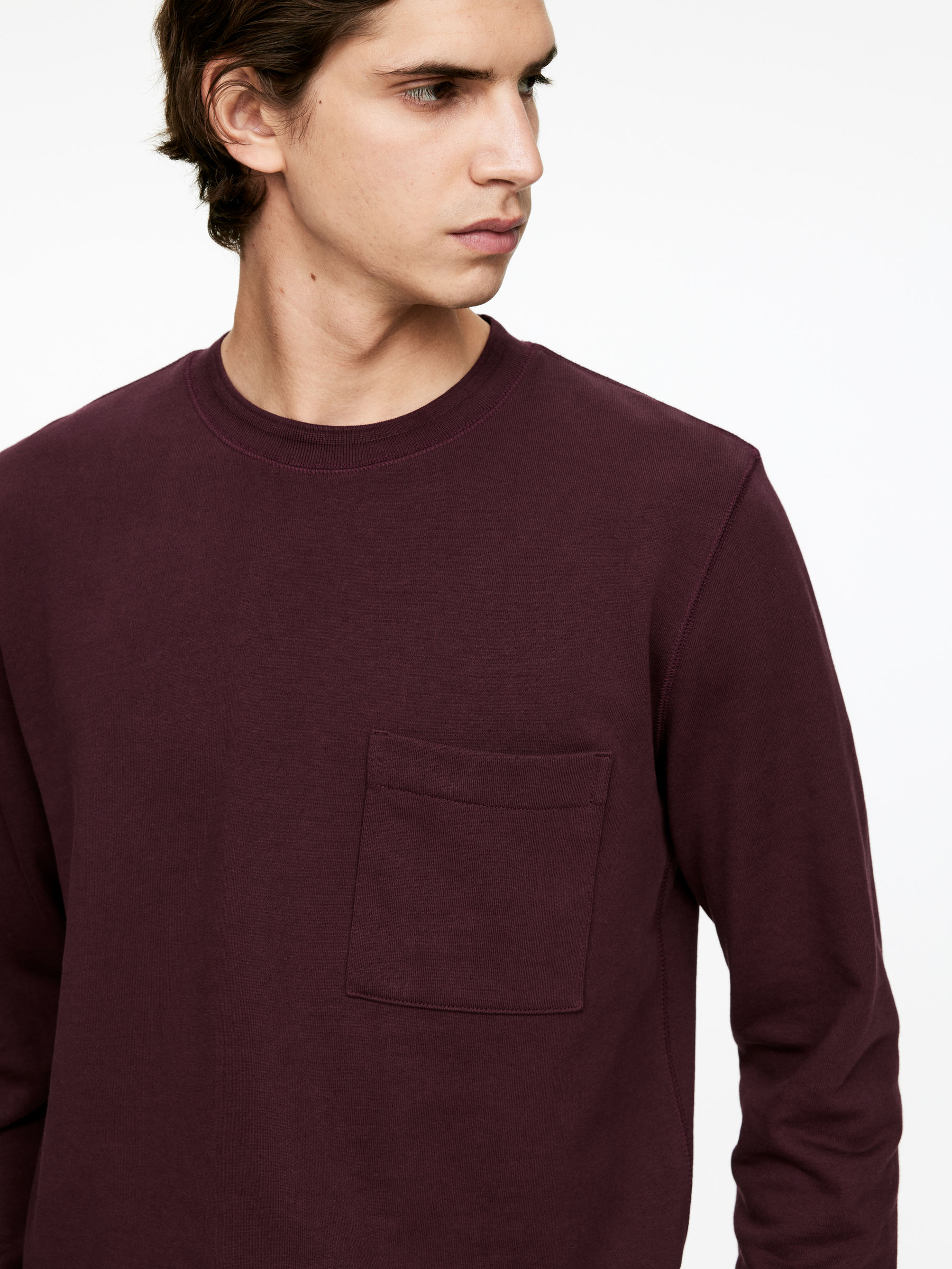 Straight-Cut Sweatshirt - Burgundy - Regular fit - Men - StillMedia/Lookbook - 4