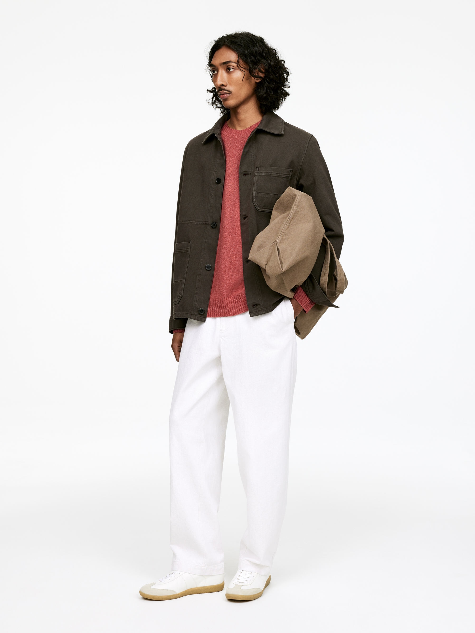 Linen Silk Jumper - Rust - Regular fit - Men - StillMedia/Lookbook - 3