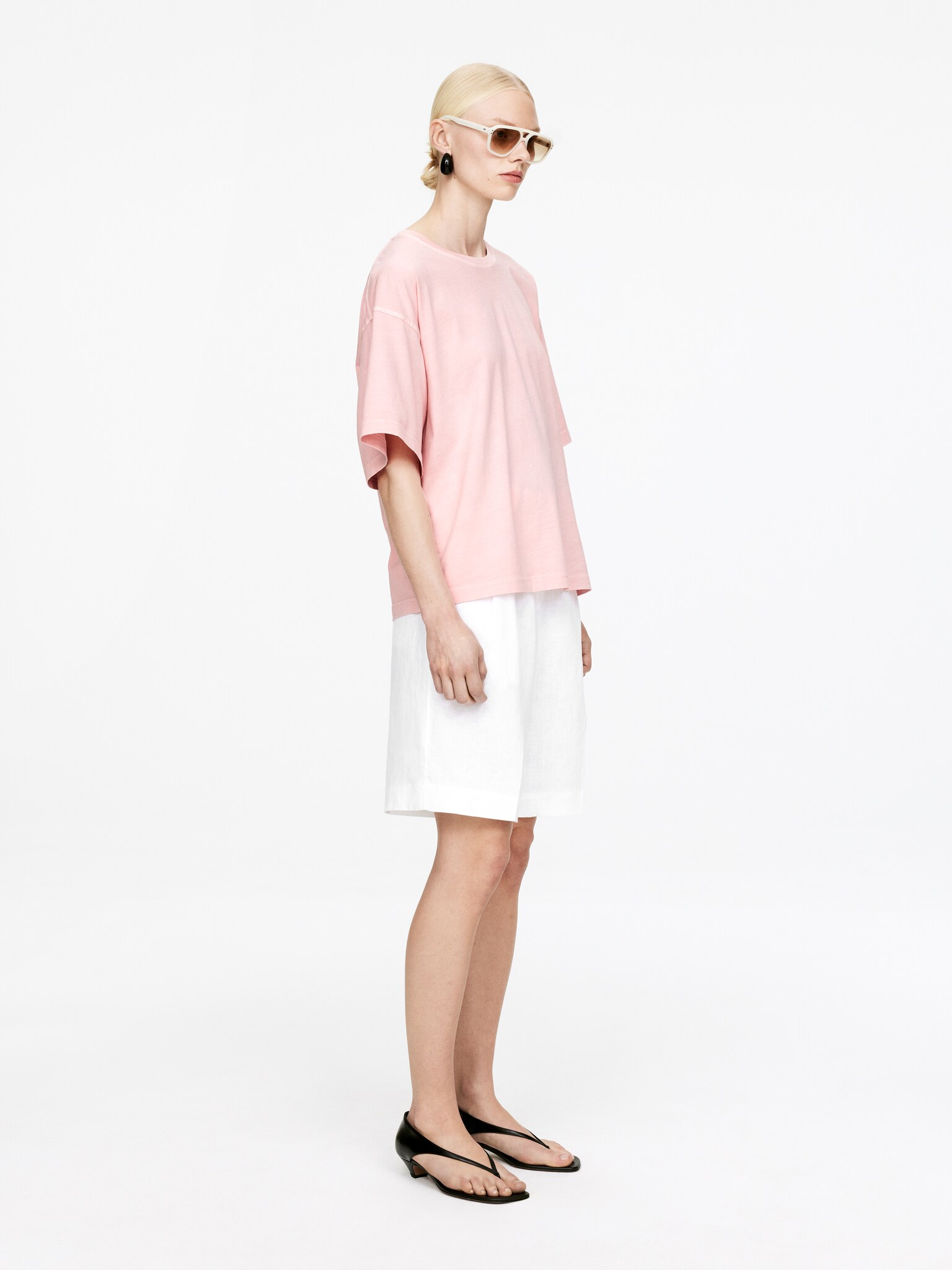 T-shirt en coton - Rose/Vert kaki/Noir/Bleu ciel - 3