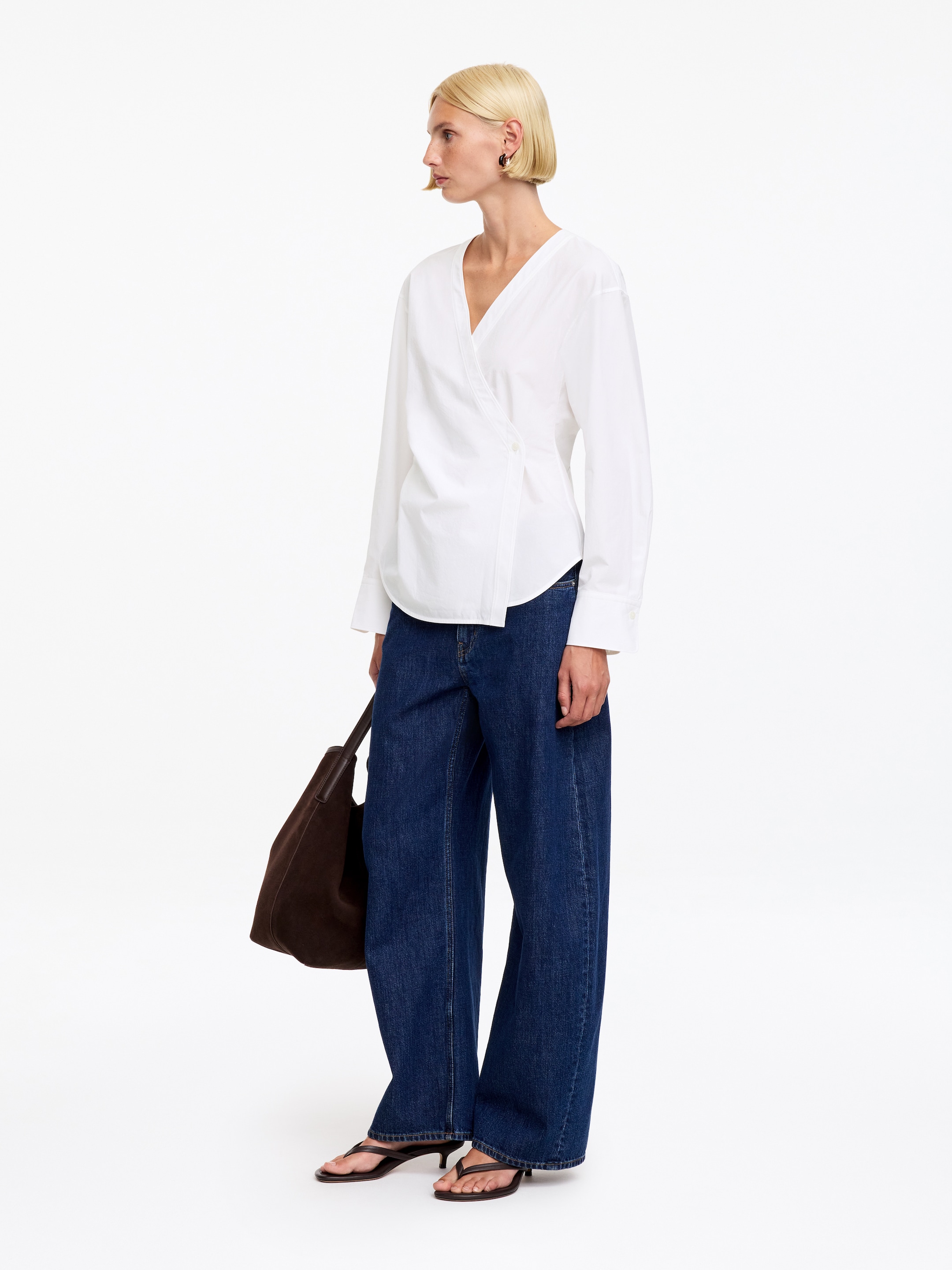 Cotton Wrap Shirt - White - Regular fit - women - StillMedia/Lookbook - 4