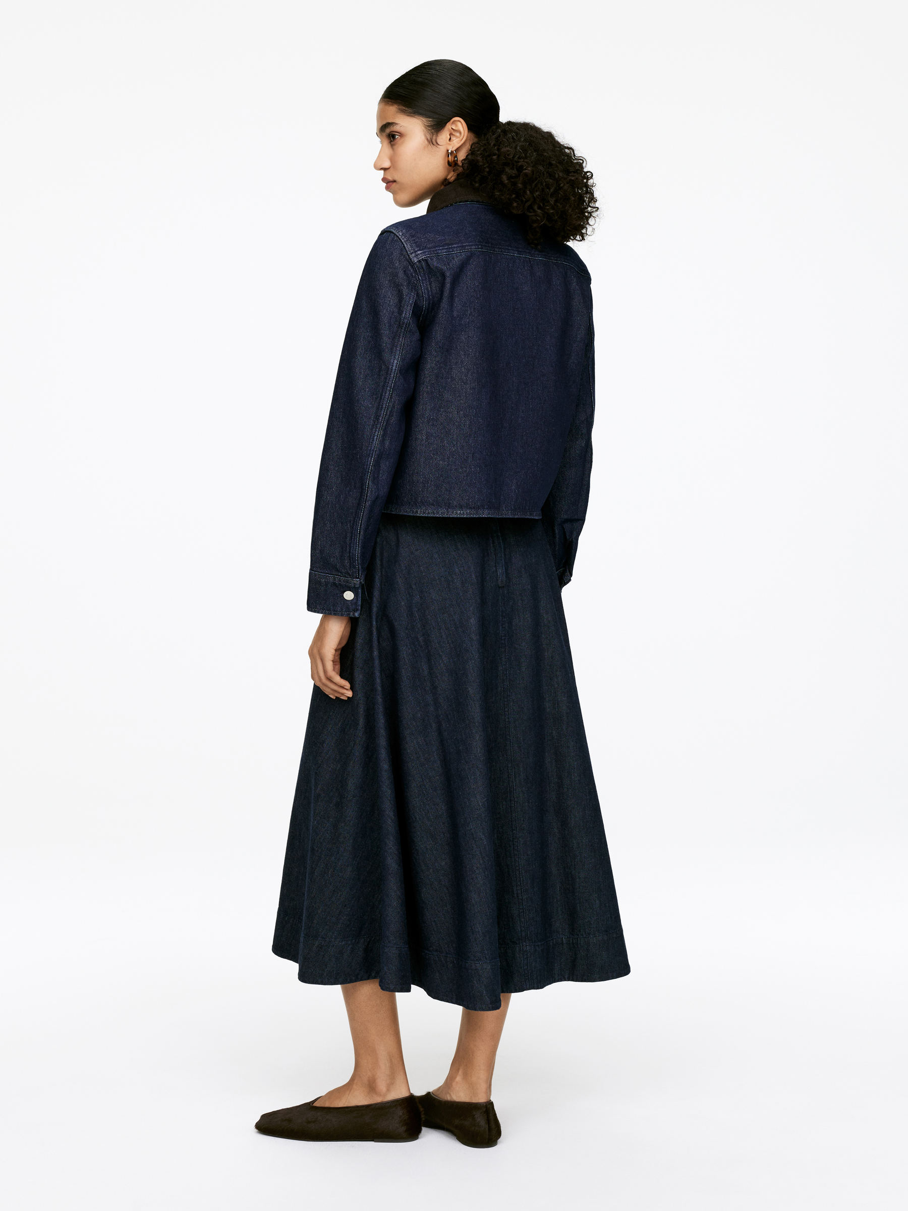 Overshirt i denim med manchesterkrage - Mörkblå - Regular fit - Women - StillMedia/Lookbook - 3