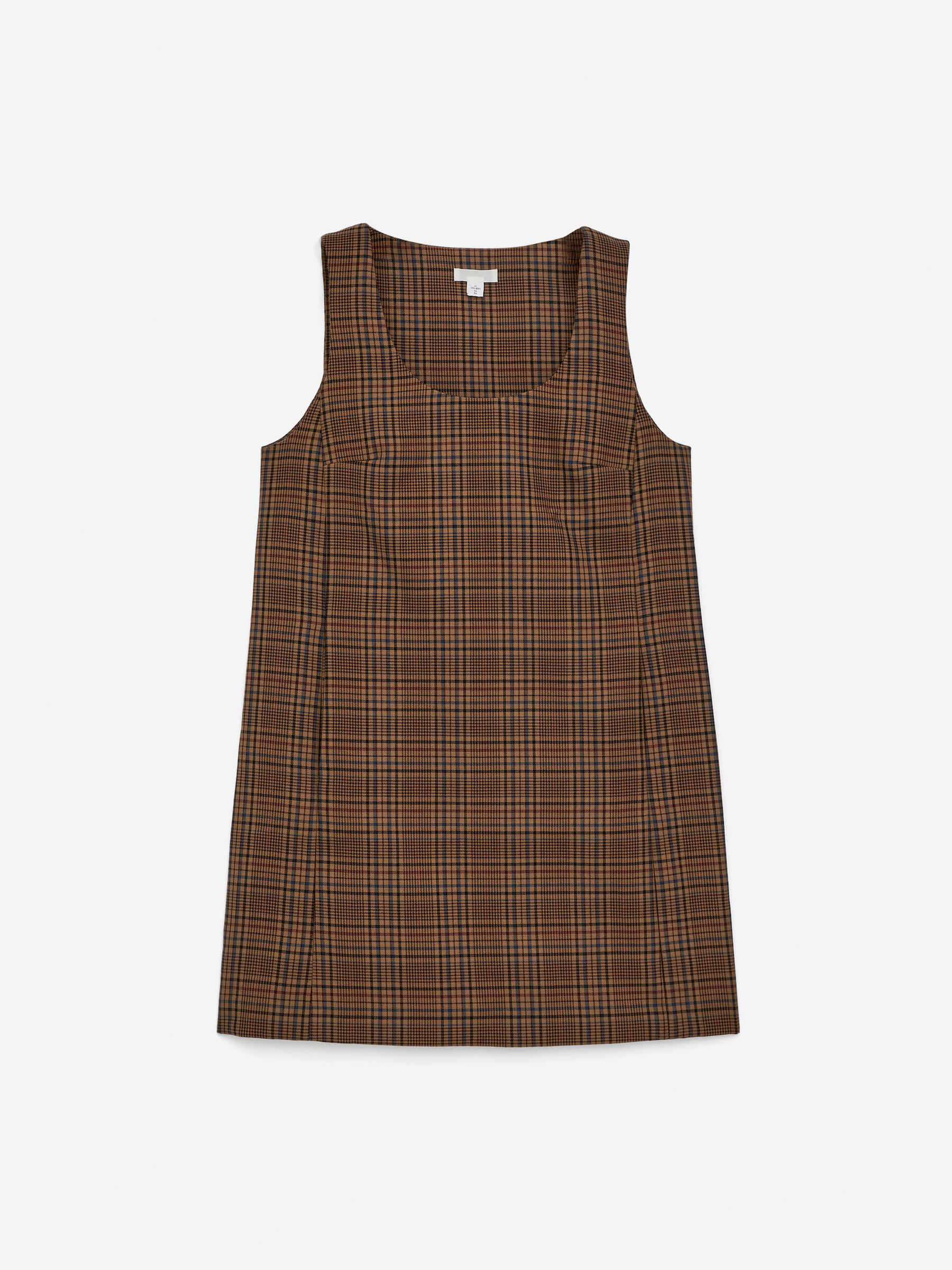 Check Mini Dress-#876F58-16399