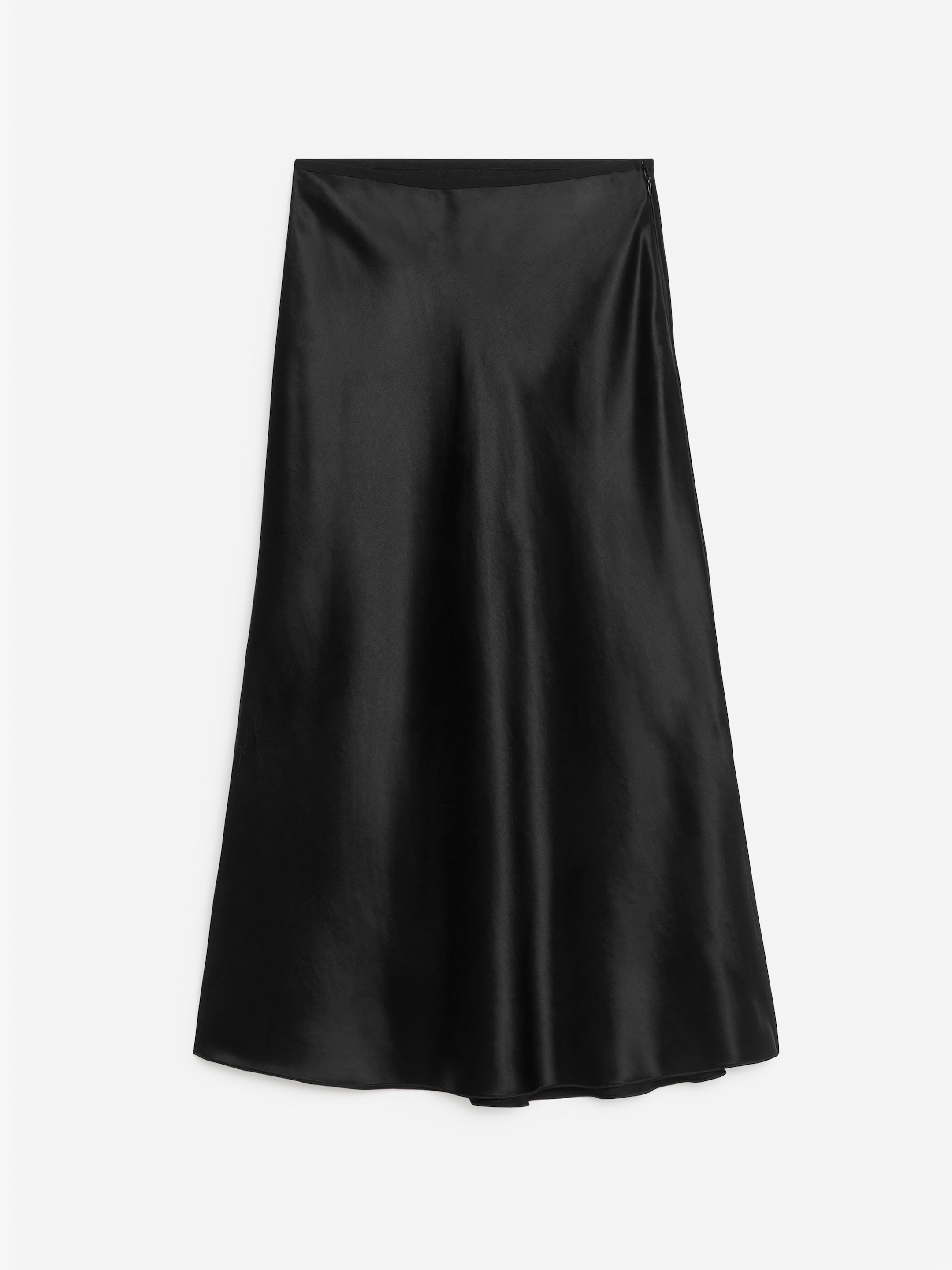 View larger image: Bias-Cut Satin Skirt - Black - Ladies | H&M GB 1