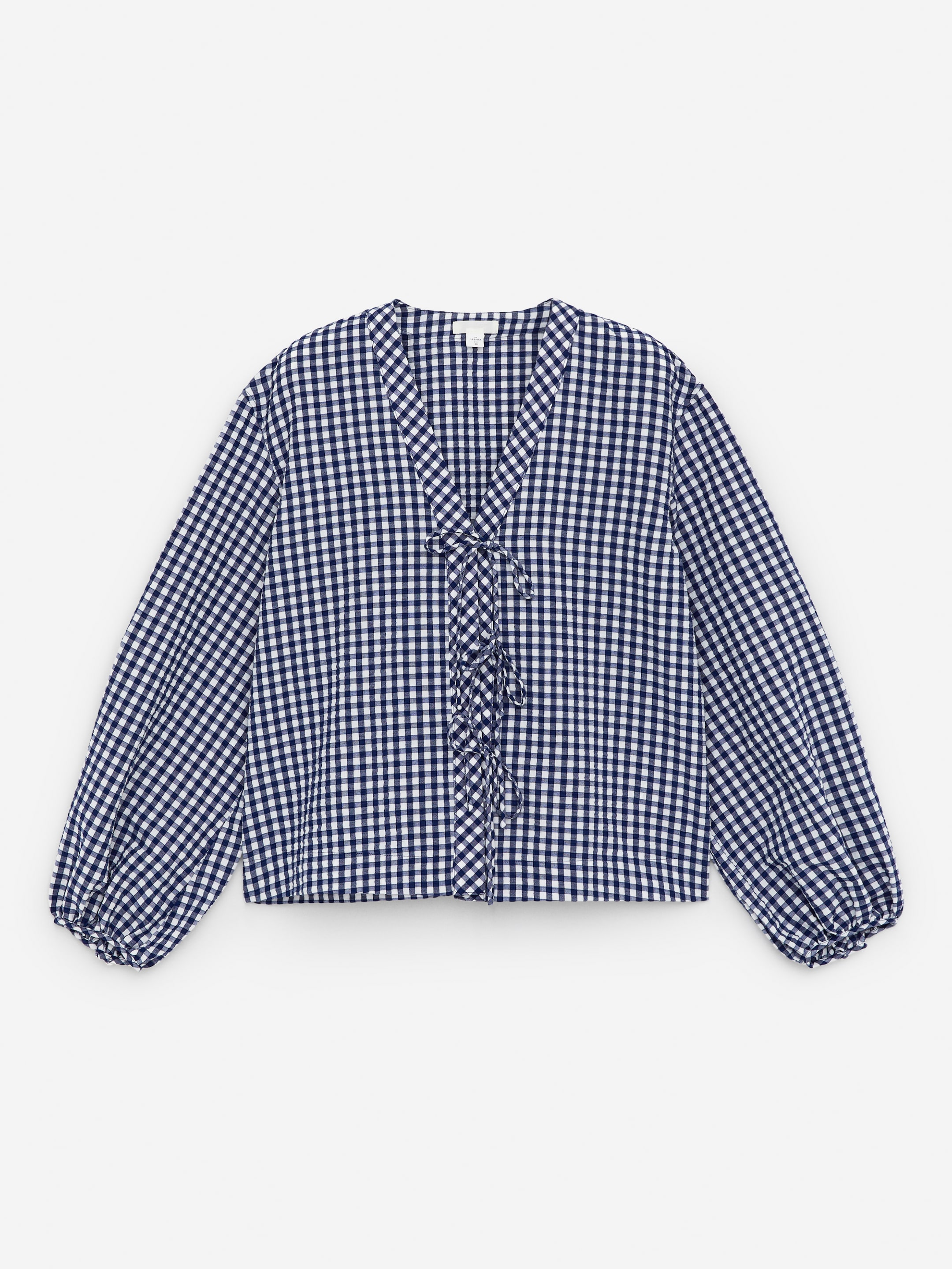 Seersucker Blouse - Dark Blue/White - Regular fit - Women - StillMedia/DescriptiveStillLife - 1