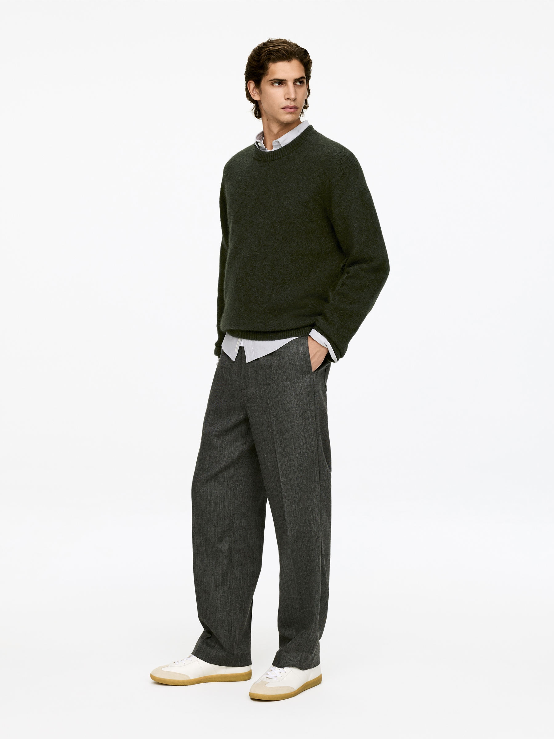 Alpaca-Wool Blend Jumper - Dark Green - Regular fit - Men - StillMedia/Lookbook - 6