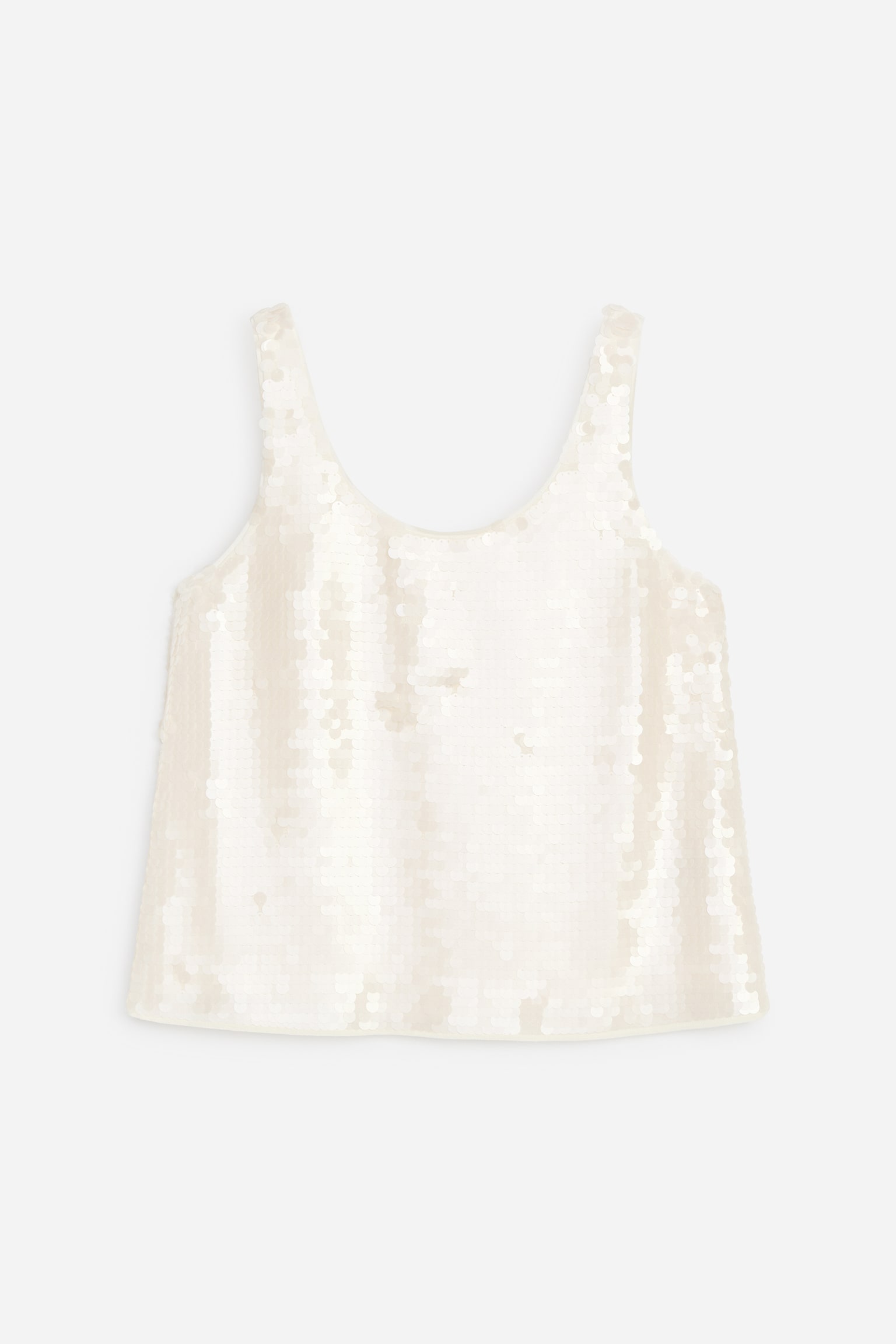 Tanktop mit Pailletten-Beige - 2