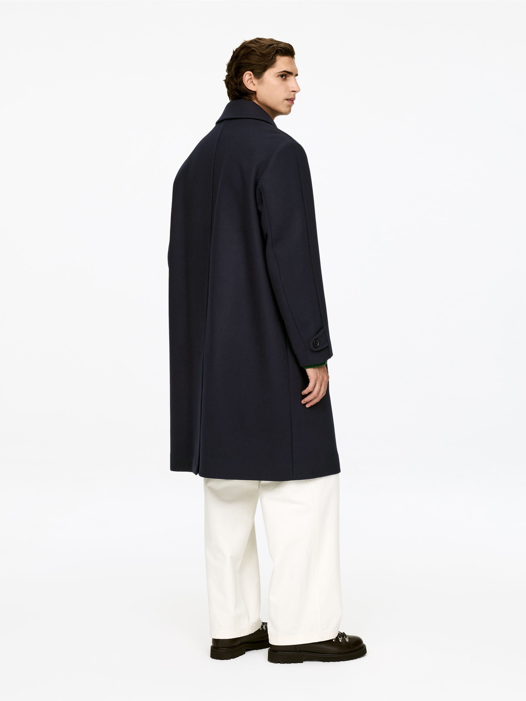 Kappa i dubbelvävd ullblandning - Mörkblå - Oversized - Men - StillMedia/Lookbook - 4